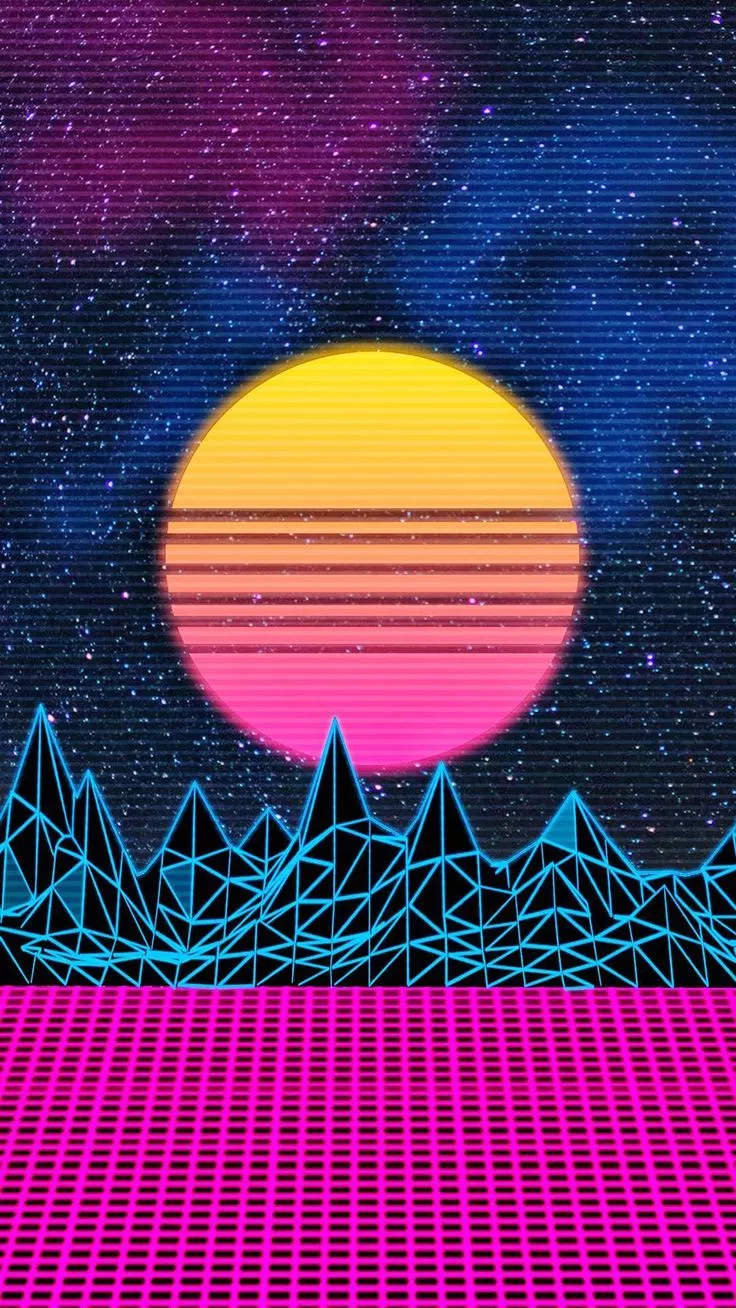 Retro Sunset Cyber Wallpaper Free