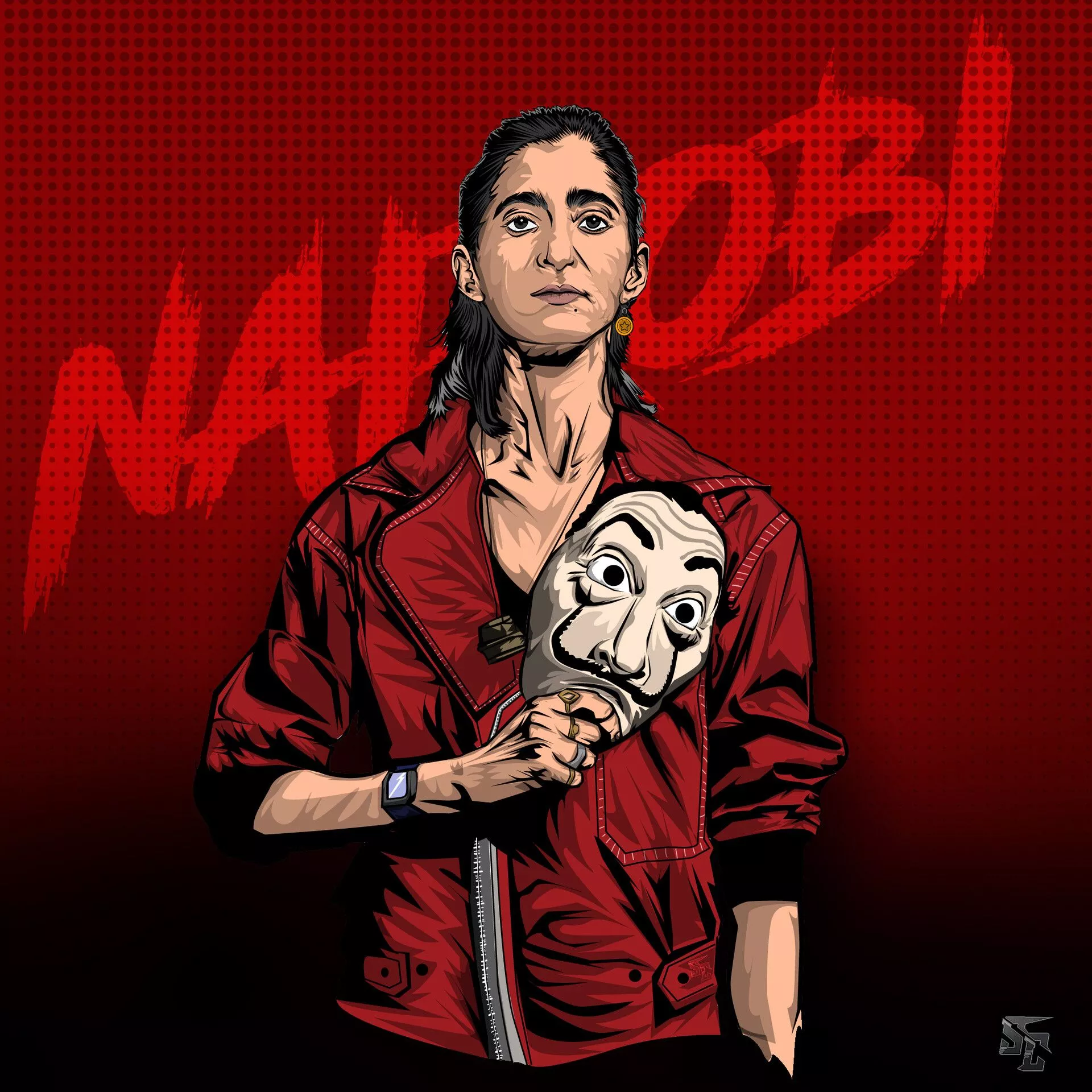 Nairobi Money Heist Illustration