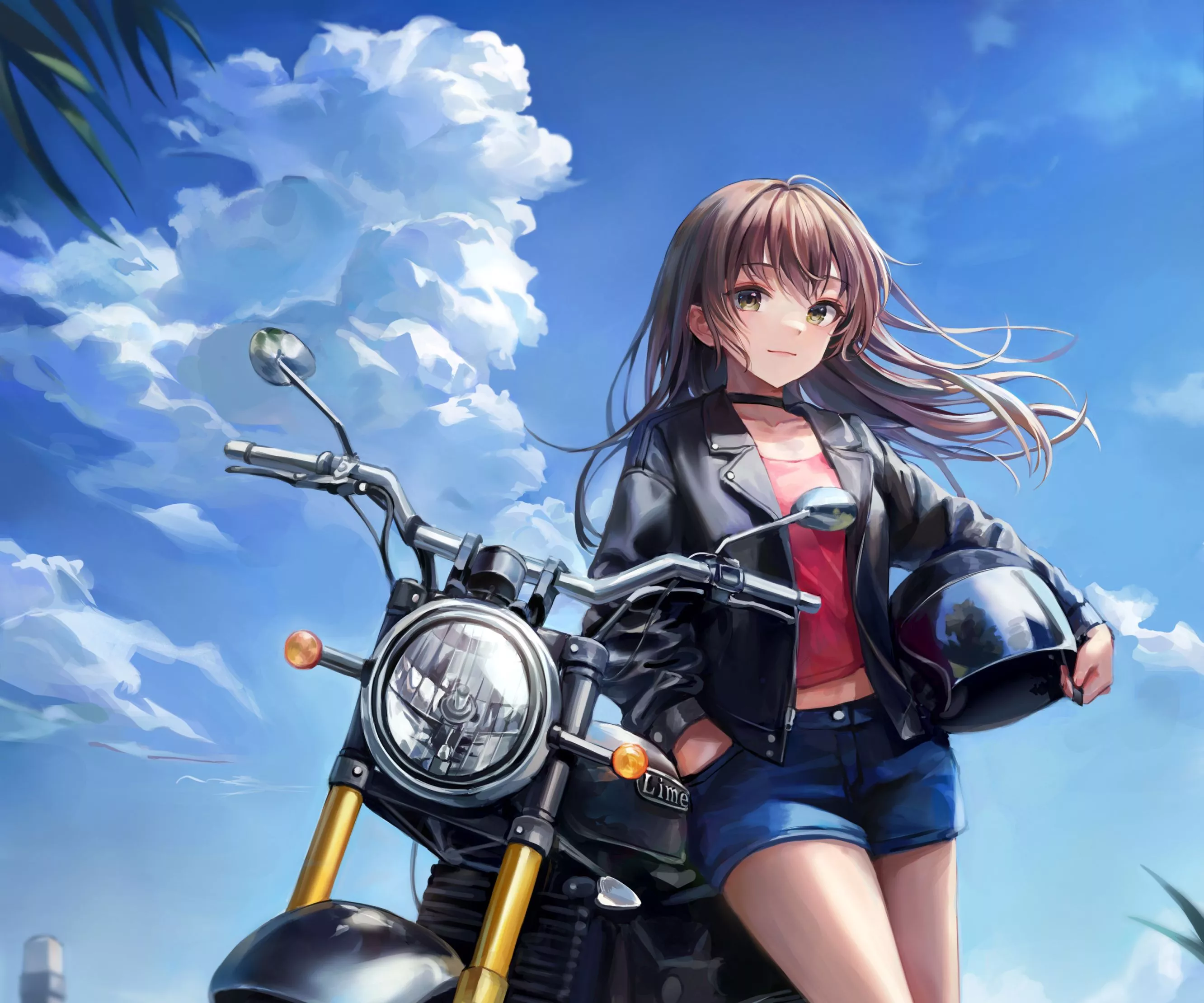 Anime Bike Rider Girl Wallpaper, HD