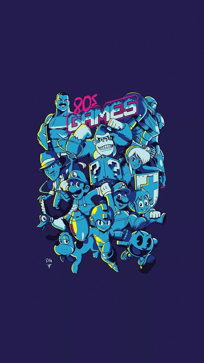 80s games minimal HD wallpaper