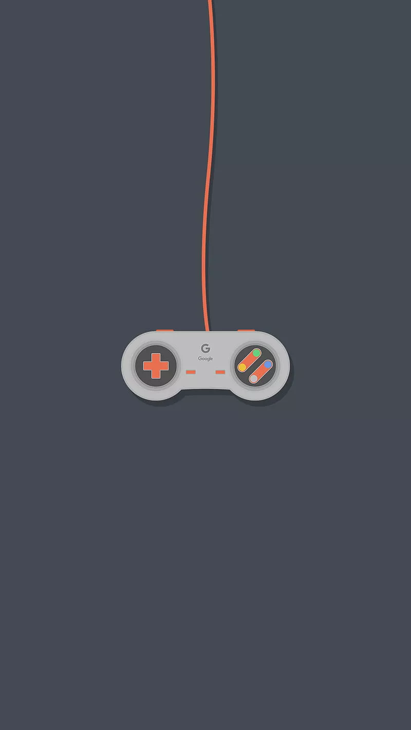 Google Controller, 2018, control, flat, game, logo, minimal, minimalist, orange, HD phone wallpaper