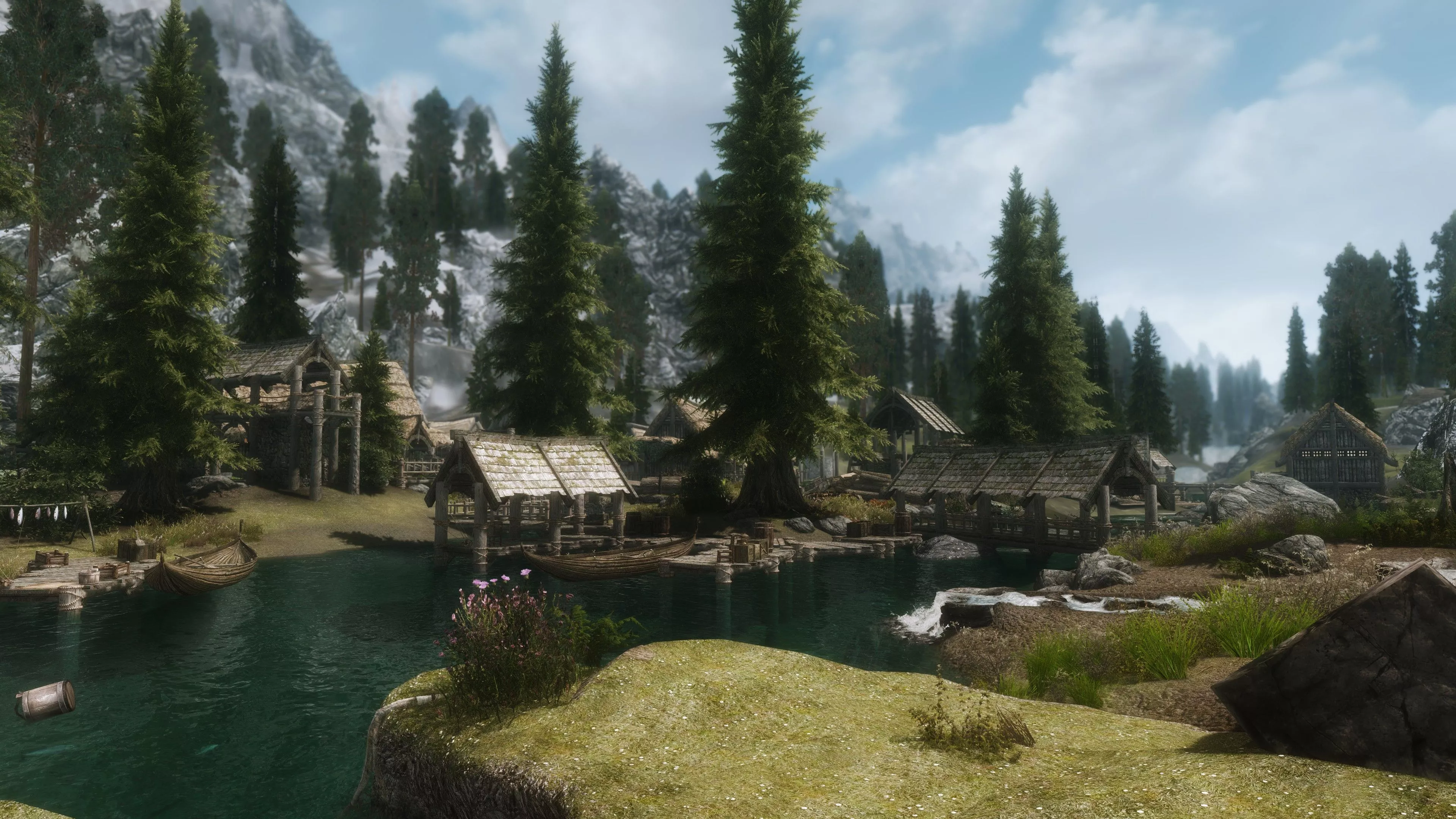 Skyrim Tranquil Village Ultra HD