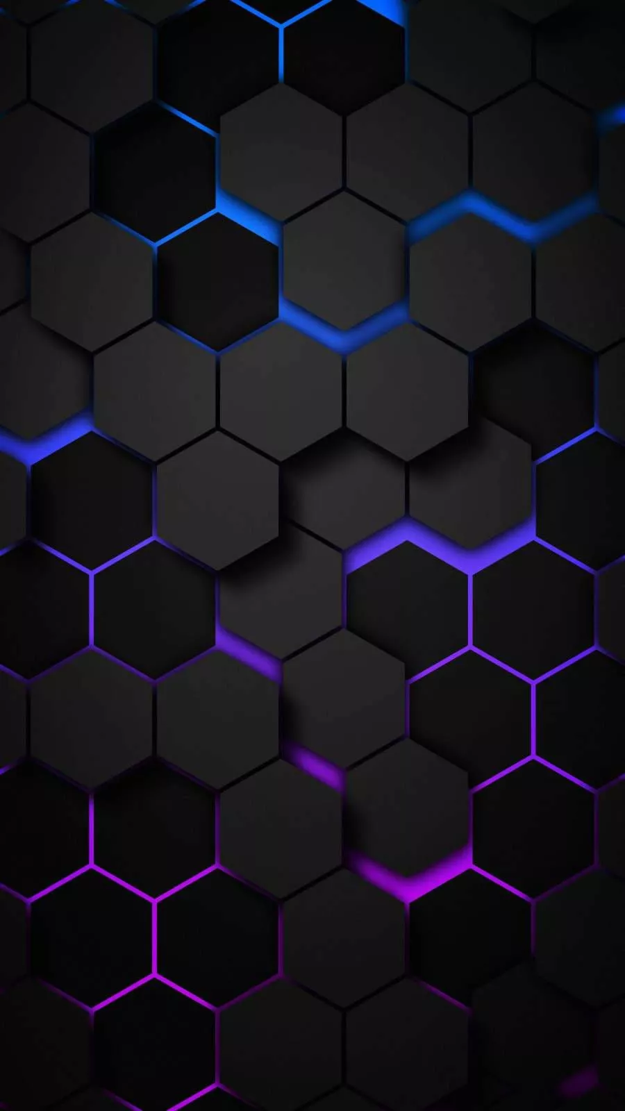 3D iPhone Black Hexagons Wallpaper