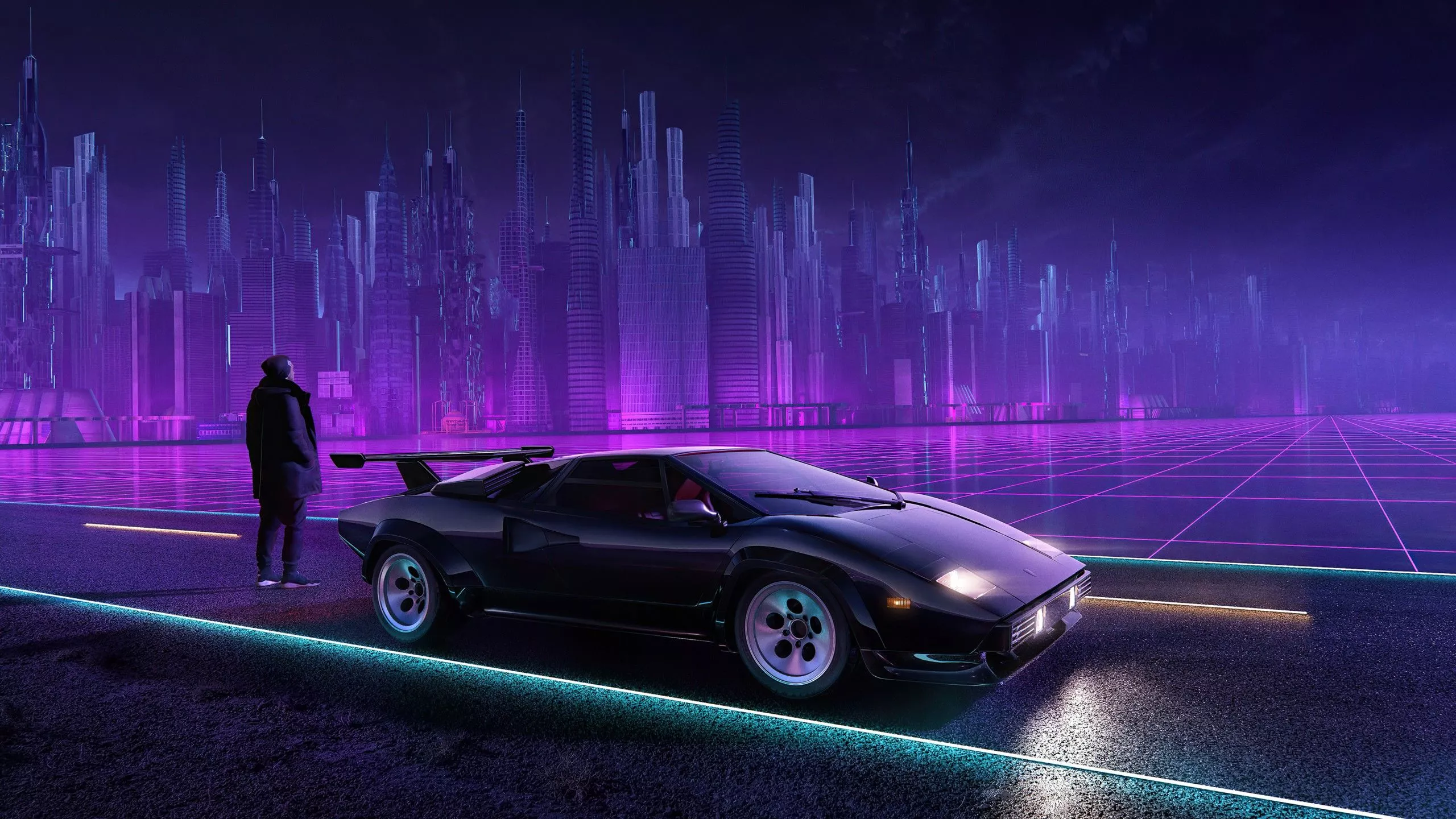 Retropunk Lamborghini Classic Car Man