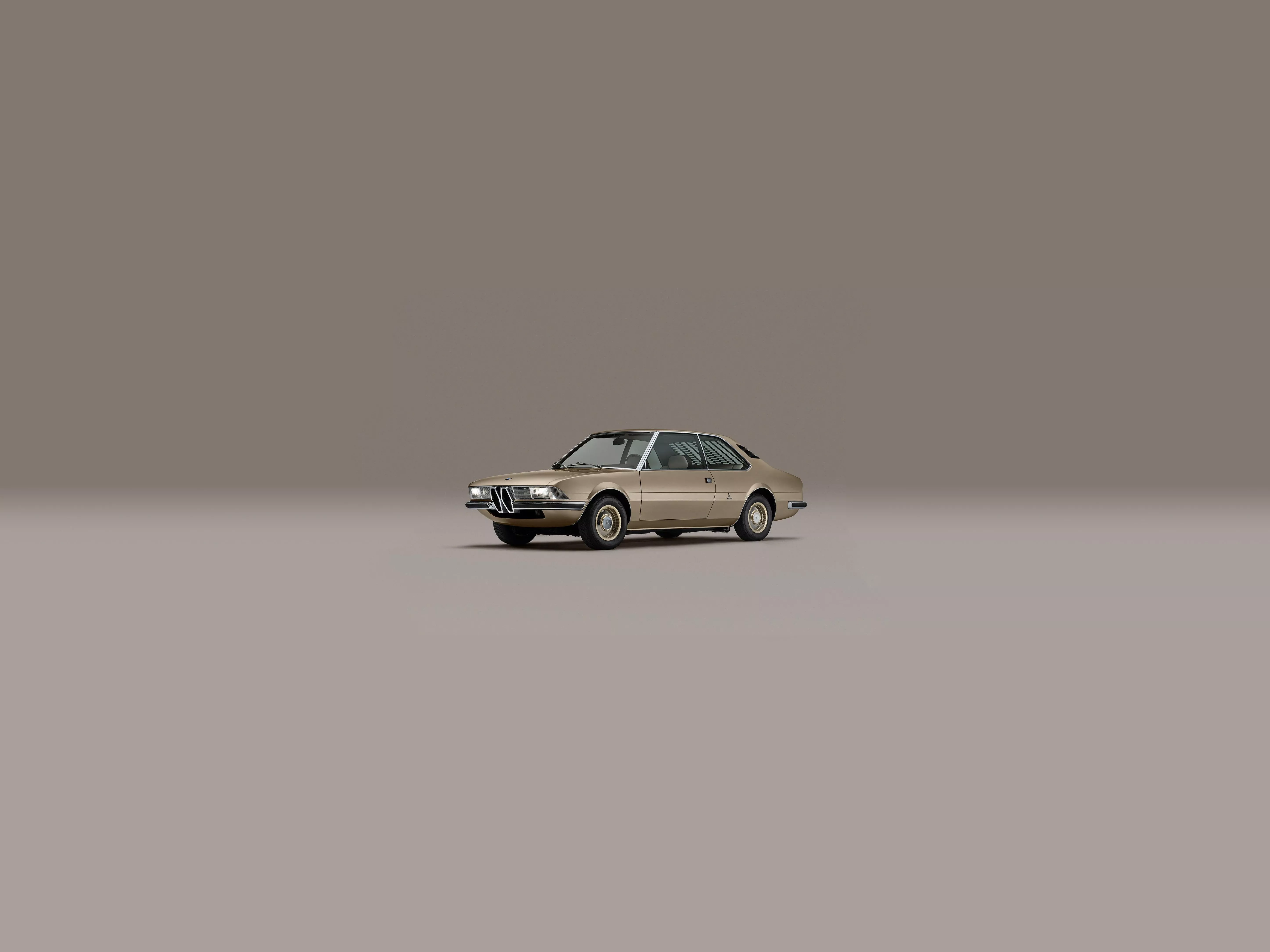 4K, car, minimalism, gray background