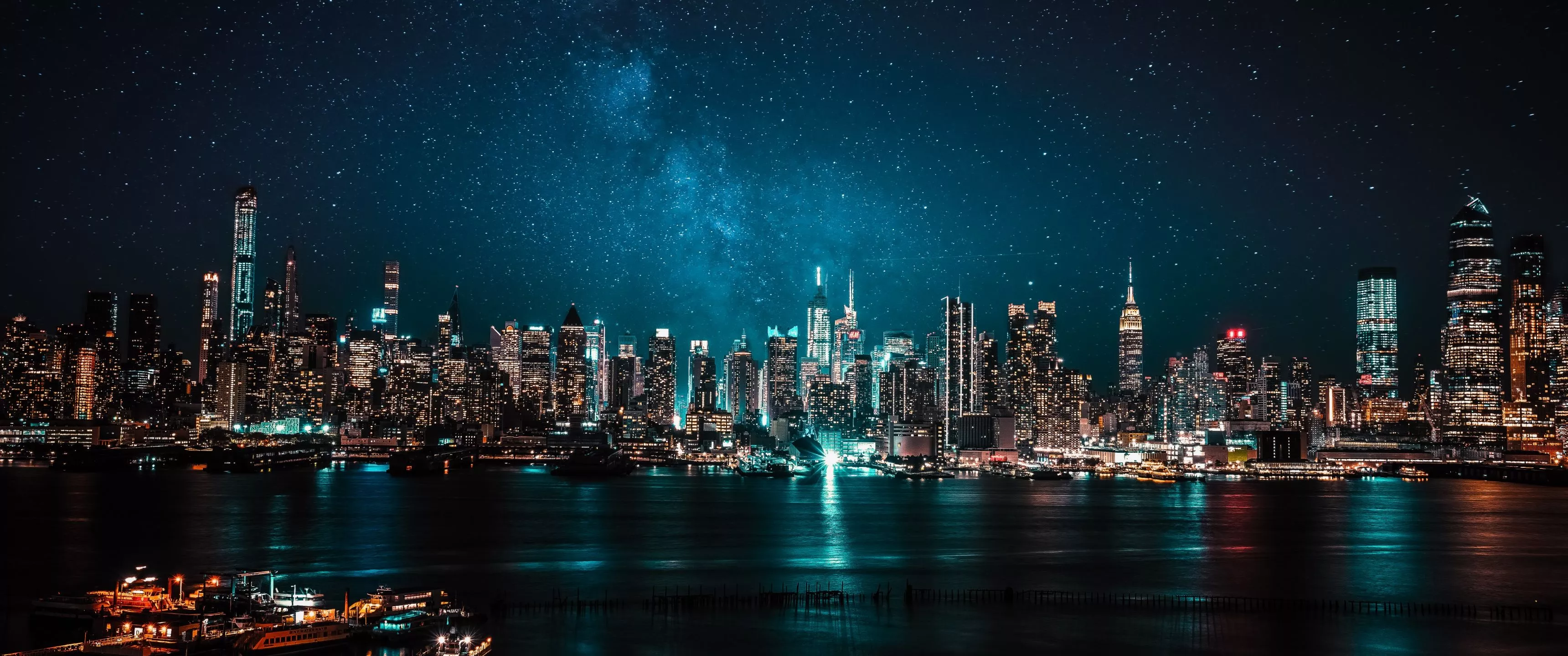 Night City Wallpaper 4K, City lights