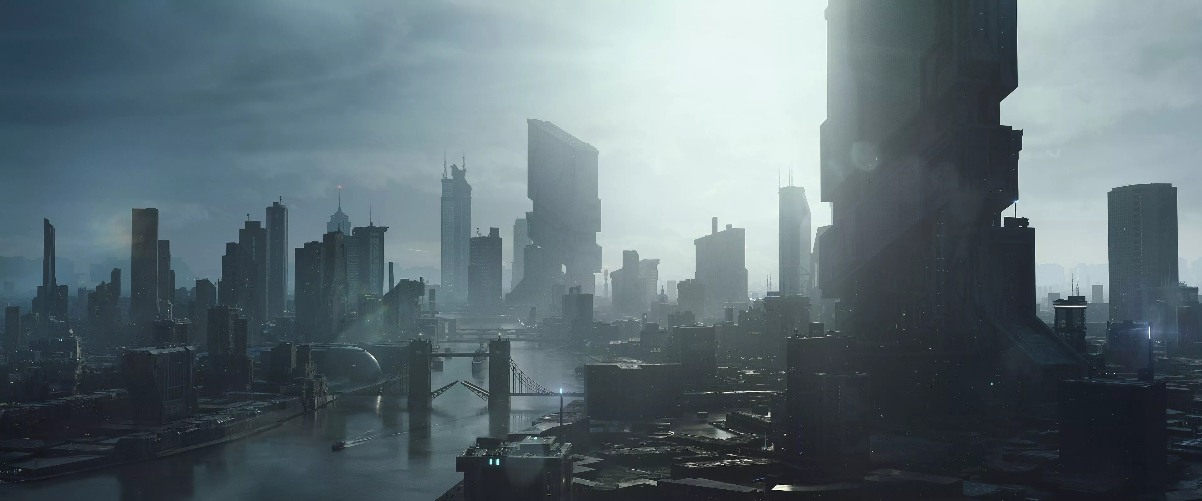 4K, ultrawide, cyberpunk, 4K, city