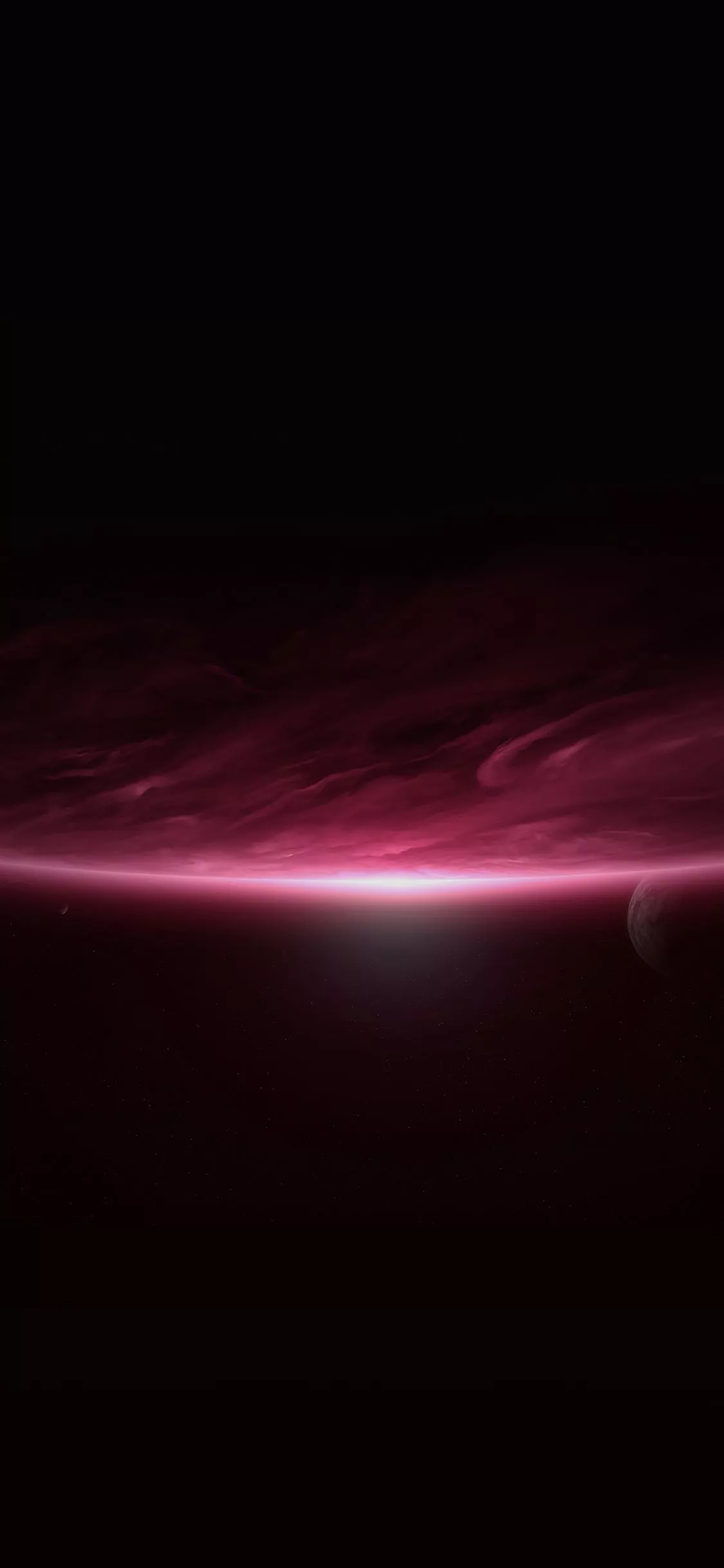Space Sunrise Red Dark Minimal