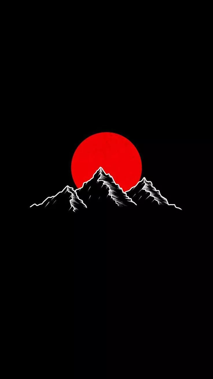 Sunrise Minimal Mountains iPhone Wallpaper