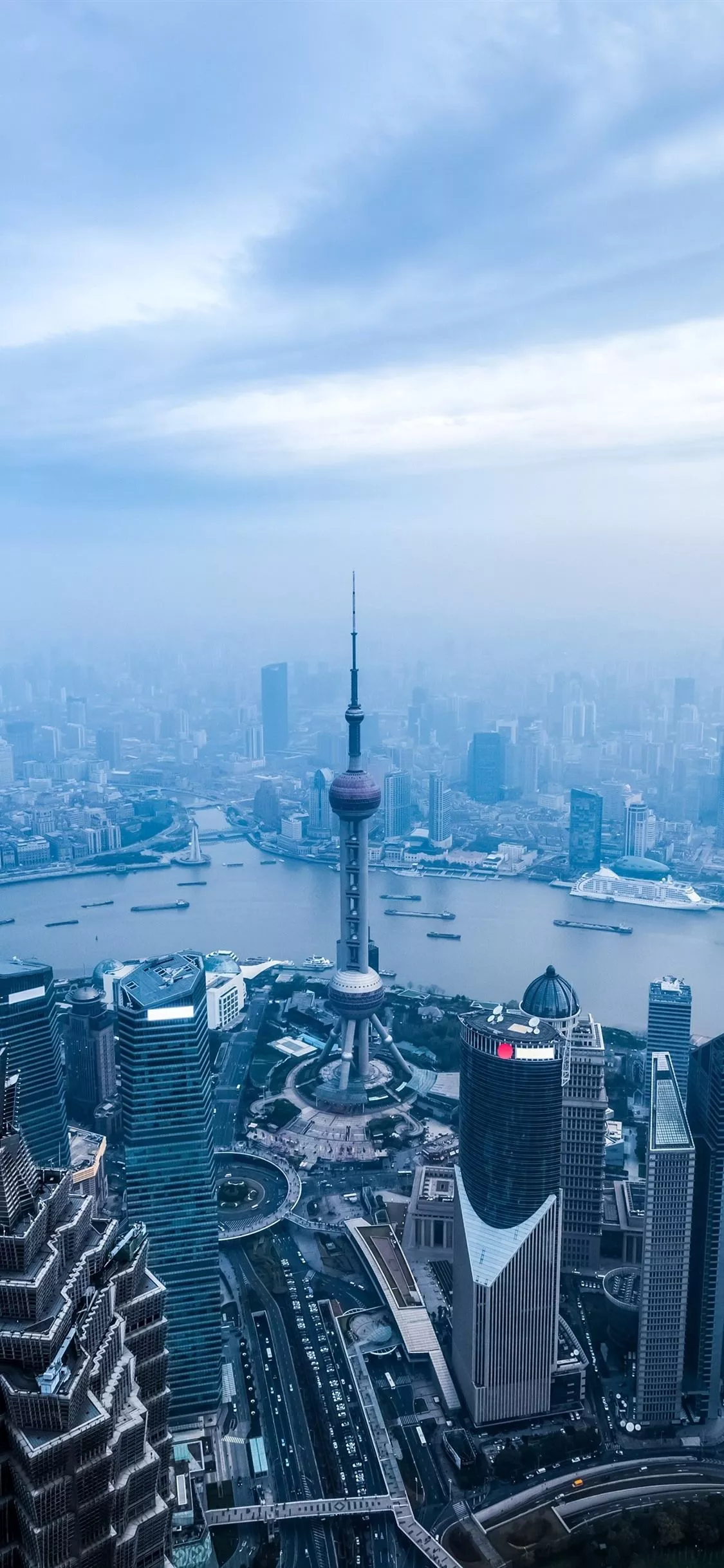 Wallpaper Shanghai, city, river