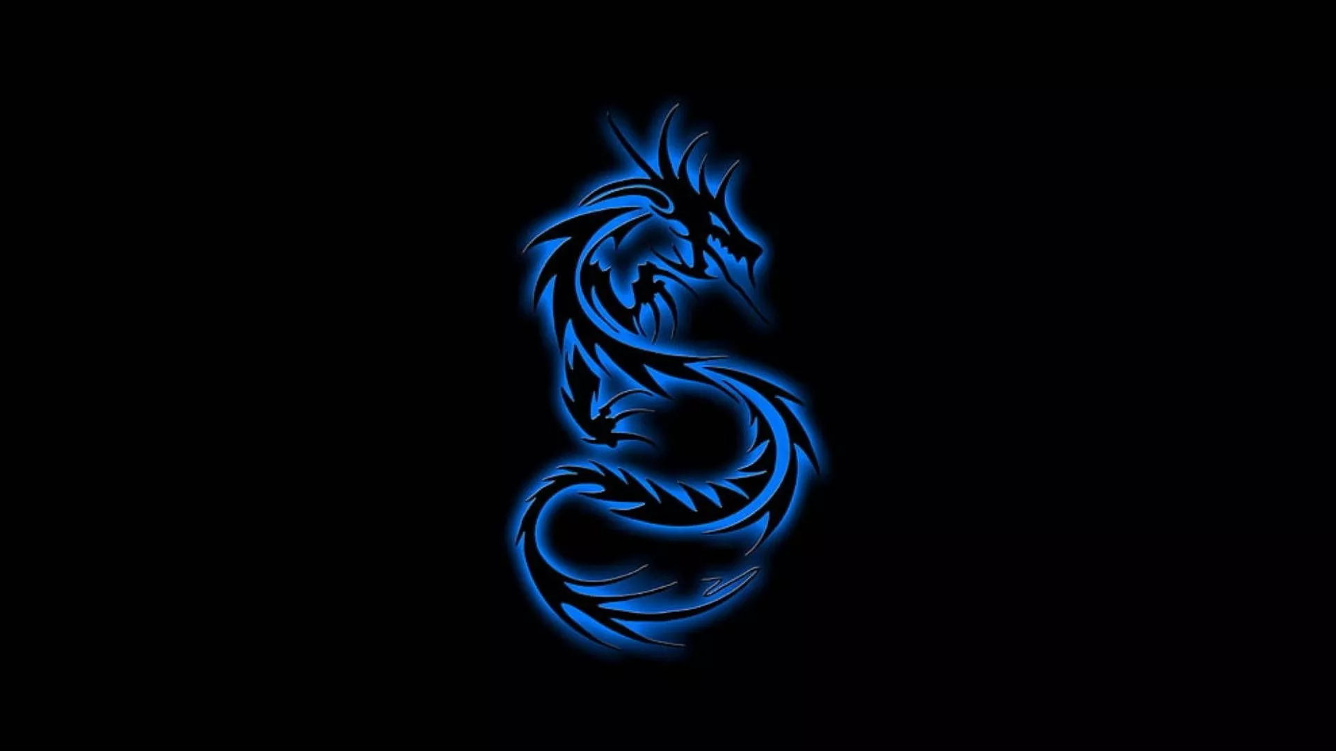 Neon Blue Dragon Wallpaper