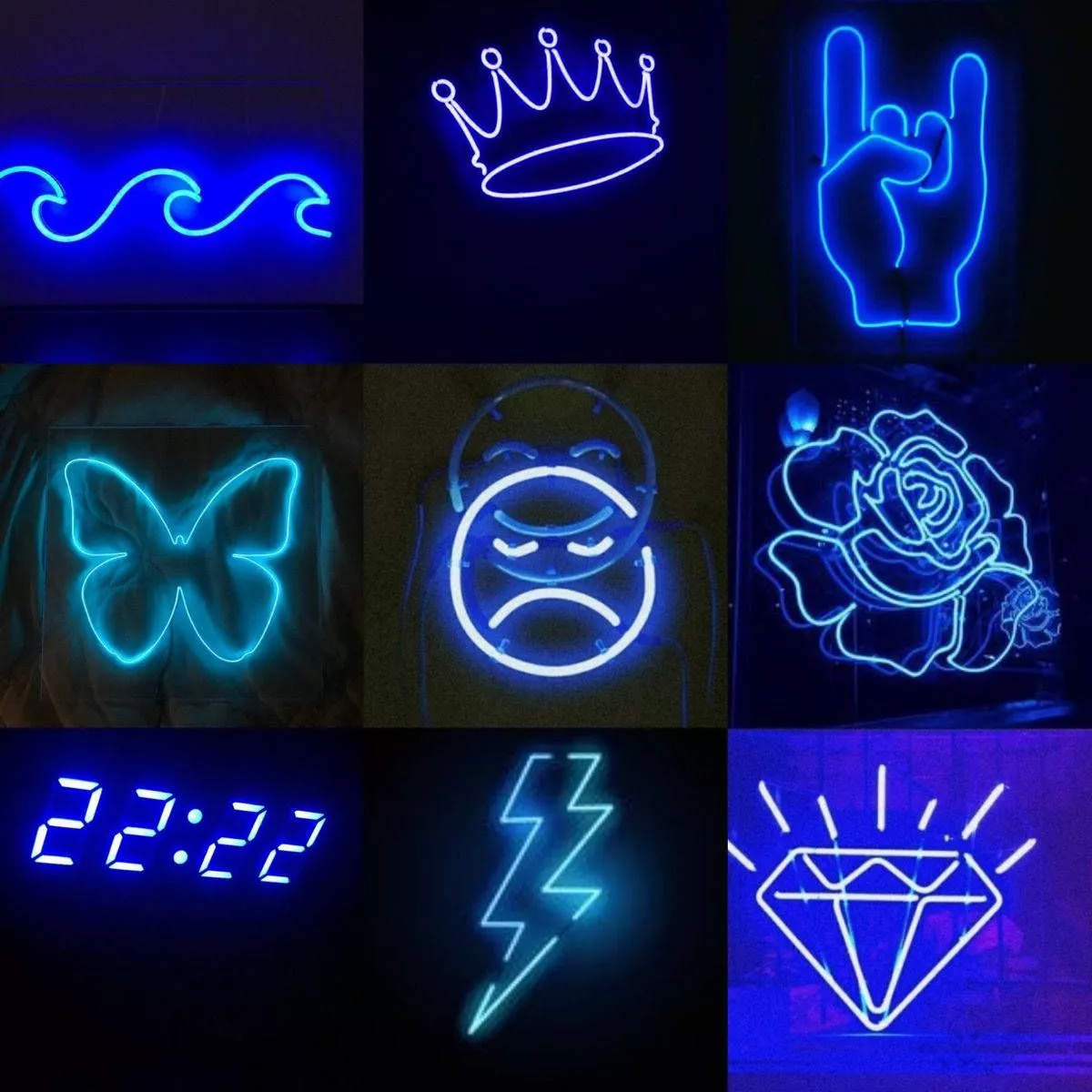 Download Cool Neon Blue Shapes And Designs Wallpaper