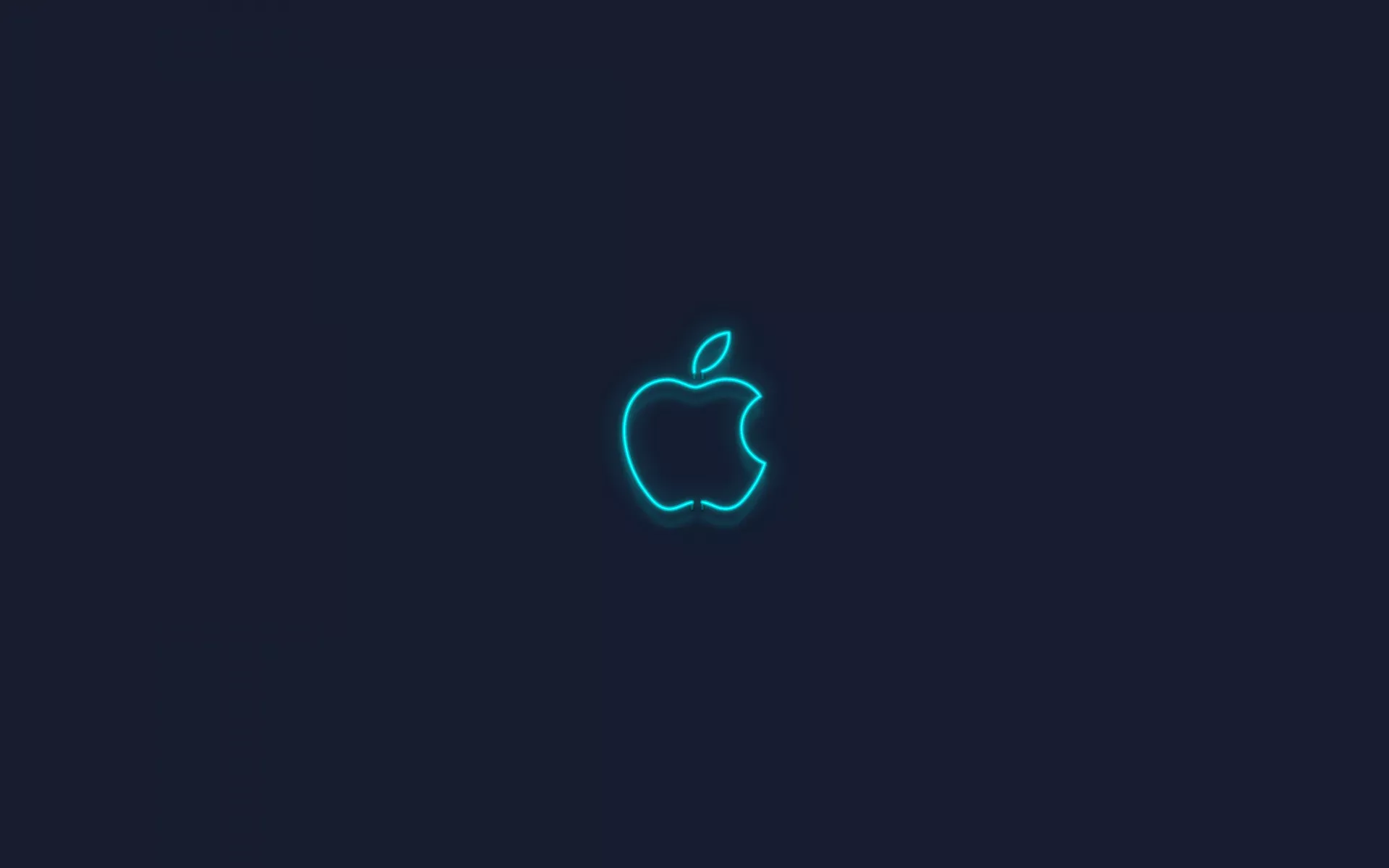 Blue Apple logo Neon sign 5K Wallpaper