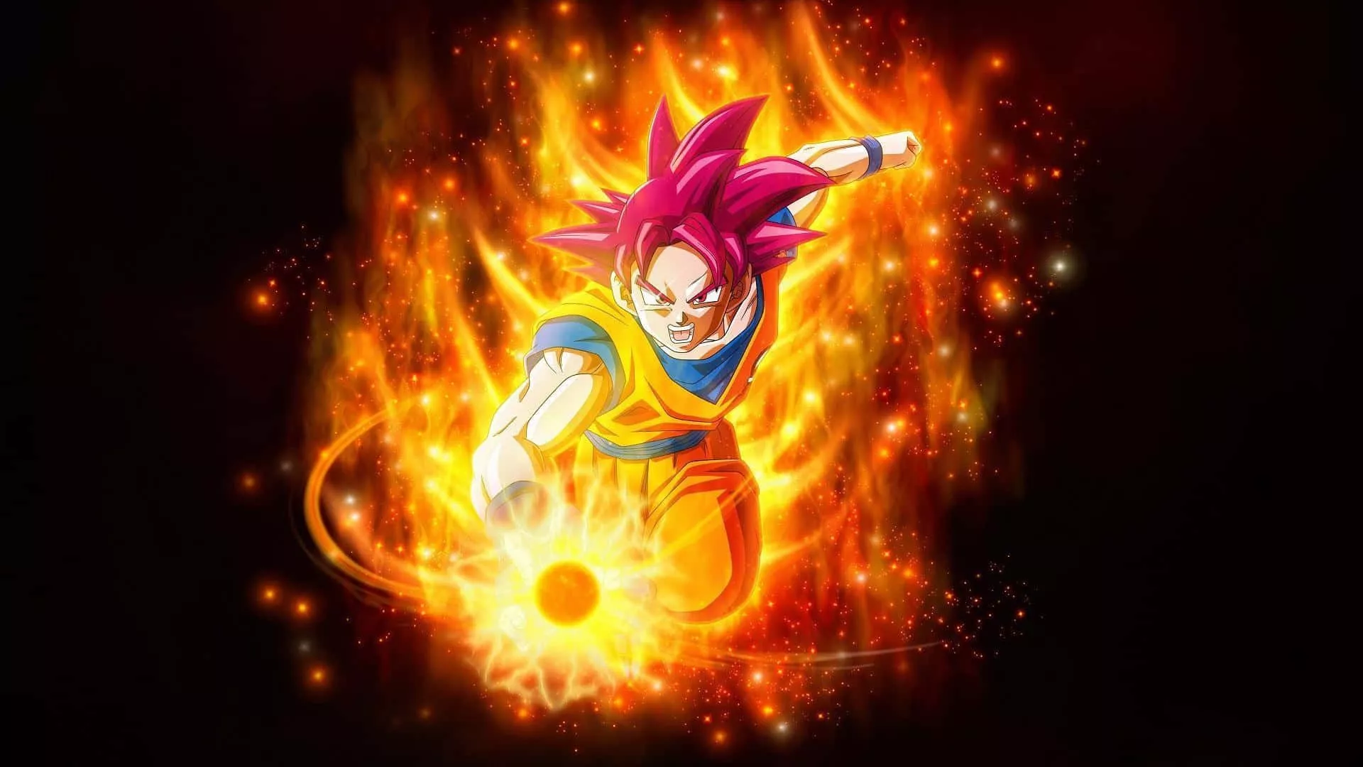 Download On Fire Dragon Ball Goku Ultra