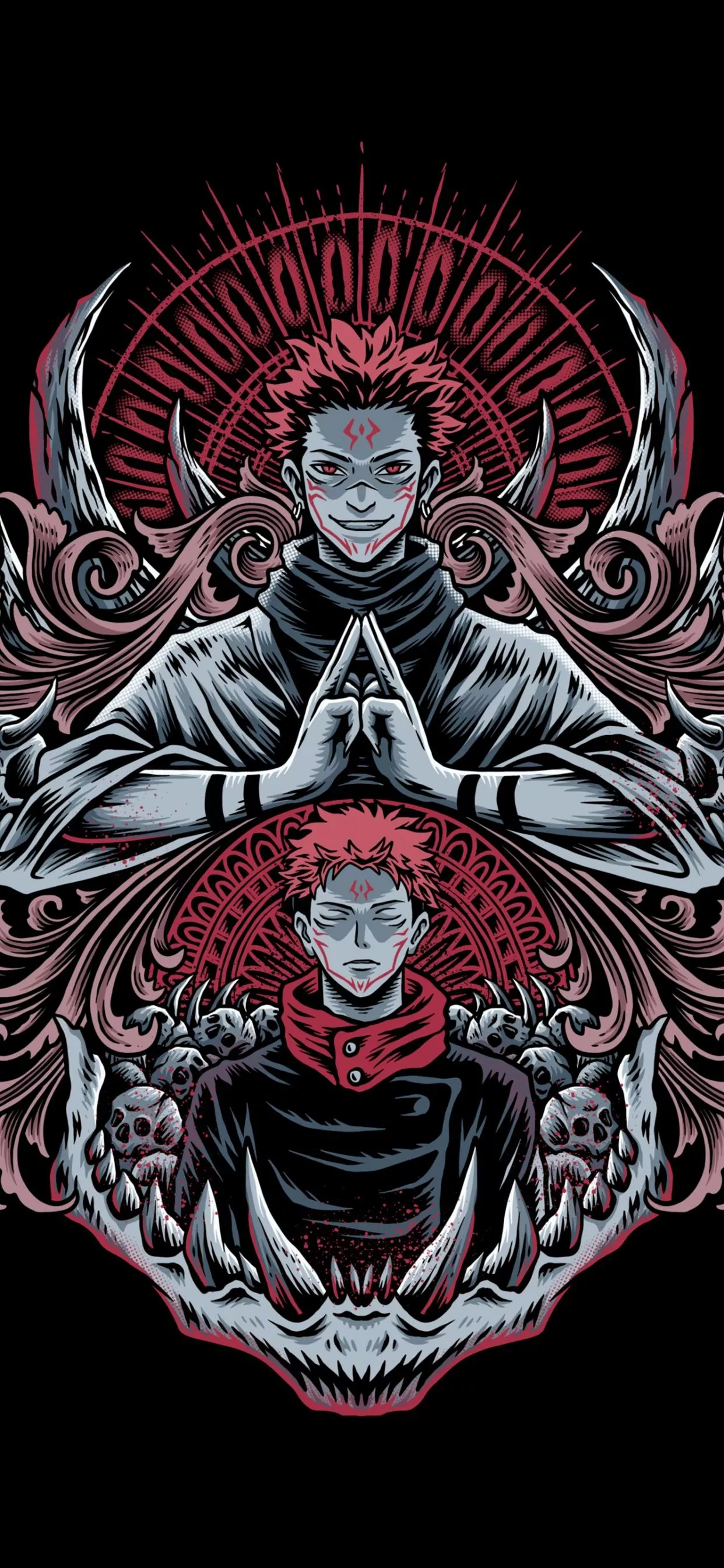 Sukuna Black Background 5K wallpaper