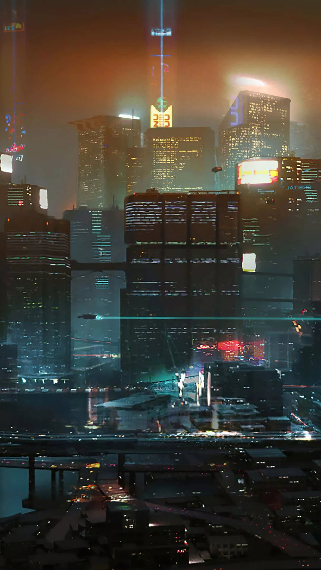 Download Neon Lit Vibrant City At Night