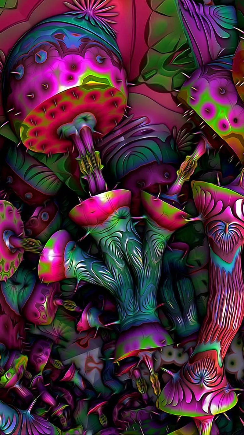 Shroom, 3D, abstract, mushroom, trippy