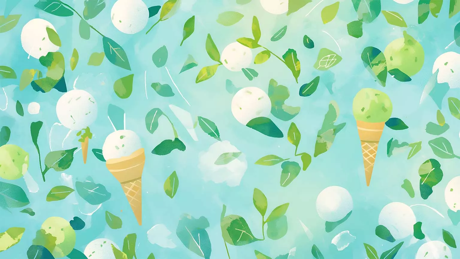 Ice Cream Pattern Desktop Wallpaper 4K