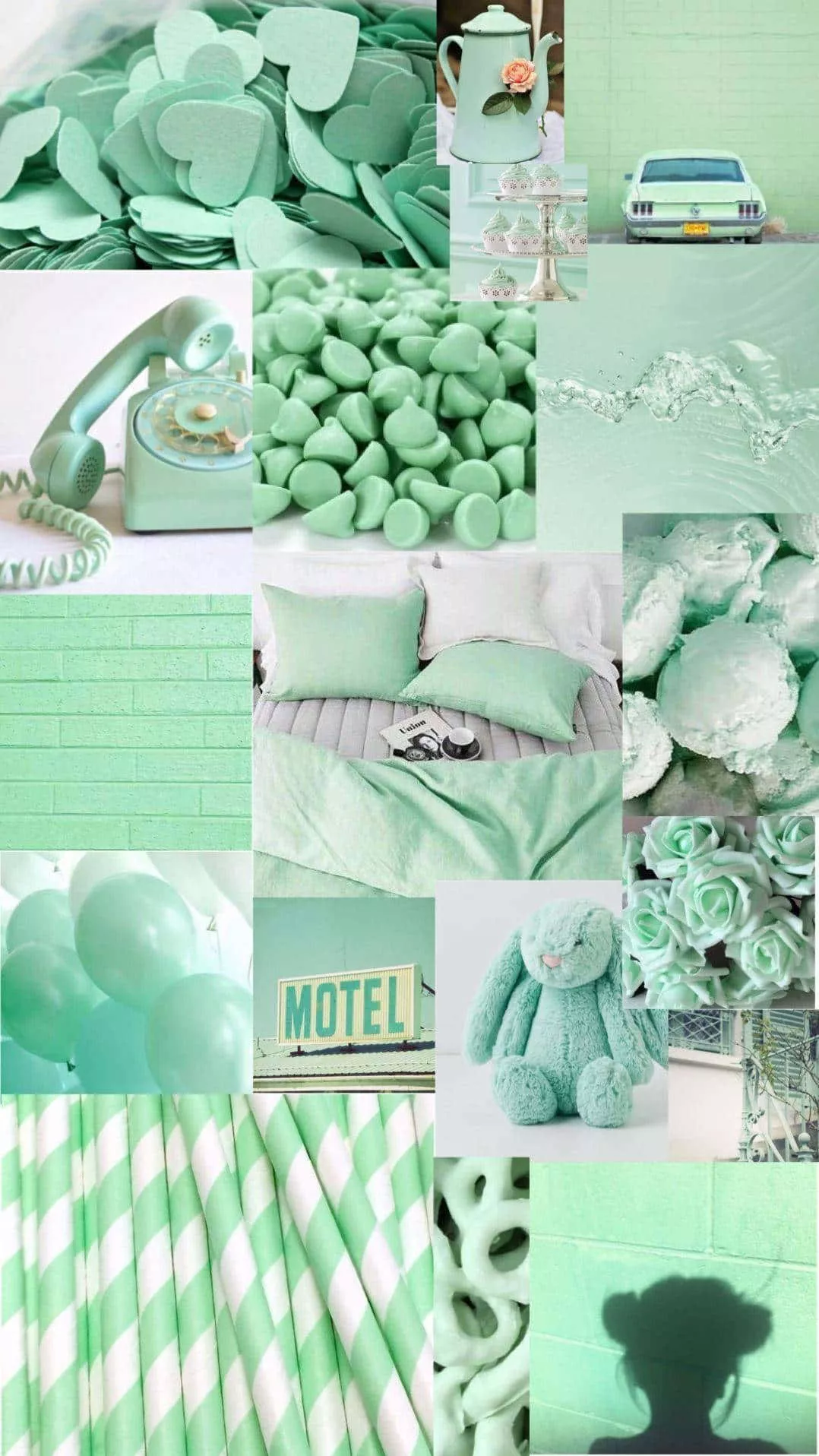 mint green background