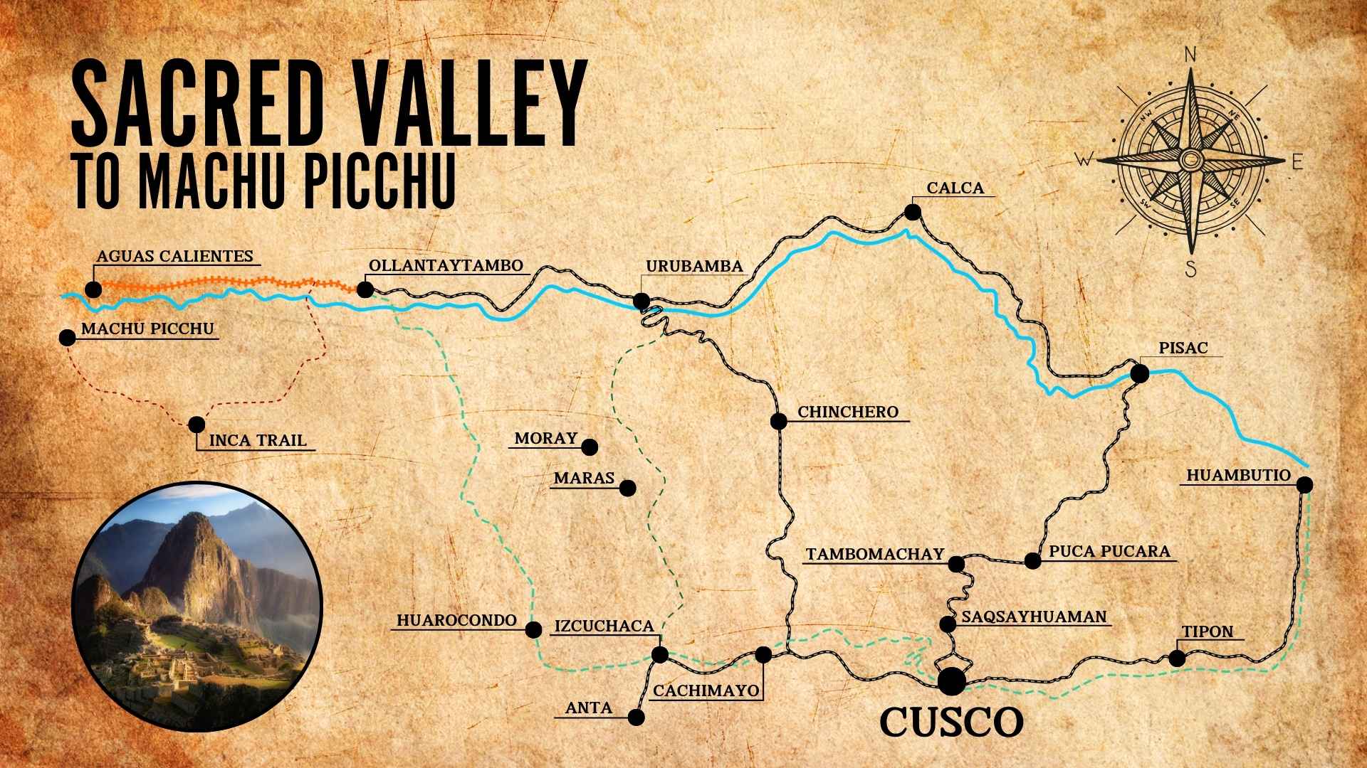 Machu Picchu and Sacred Valley Tour Map
