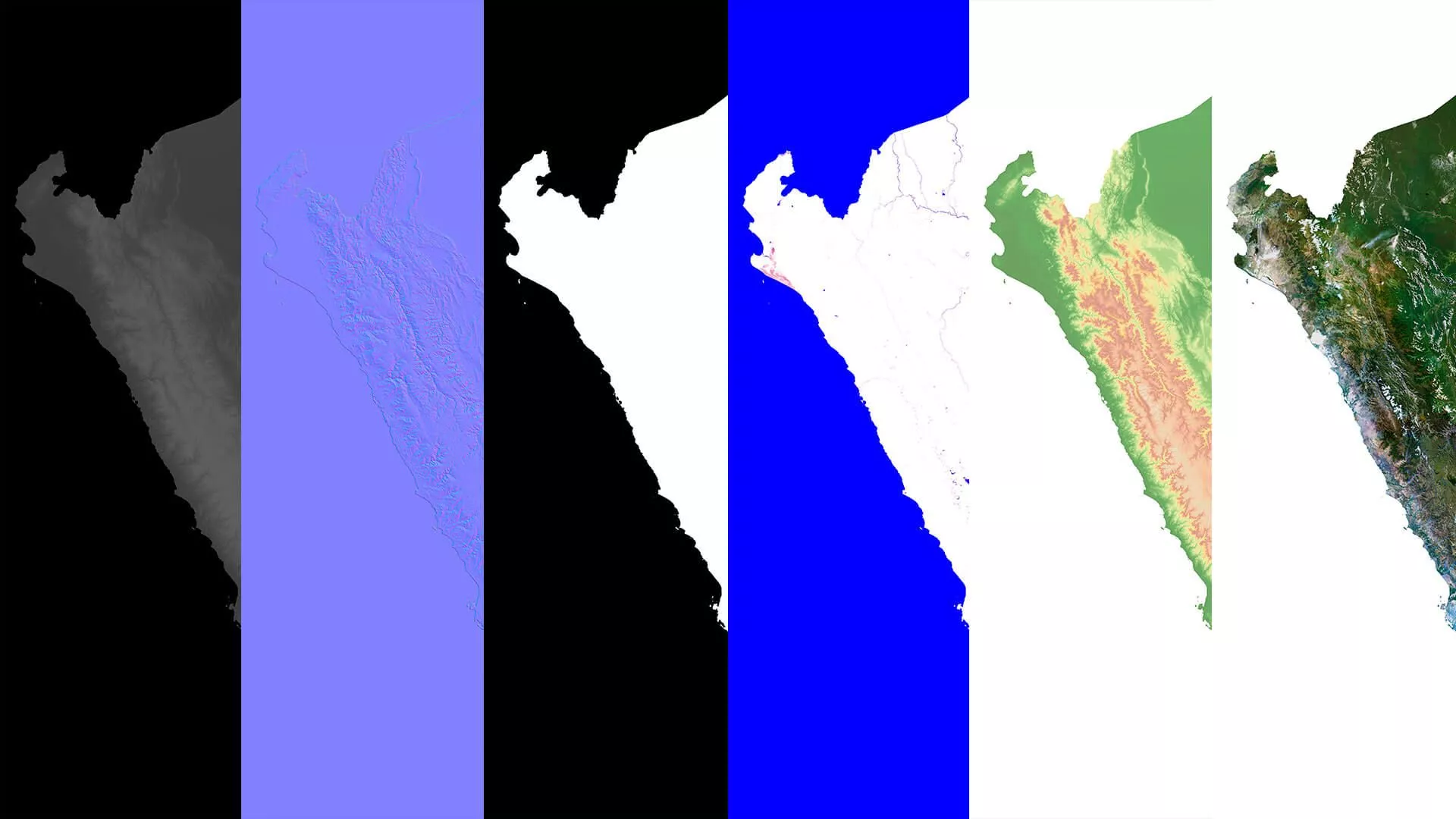 Peru Terrain 3D Map 3D Model