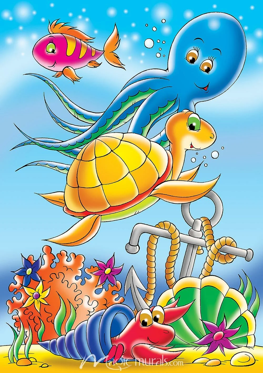 Under the Sea Creatures Wallpaper Mural