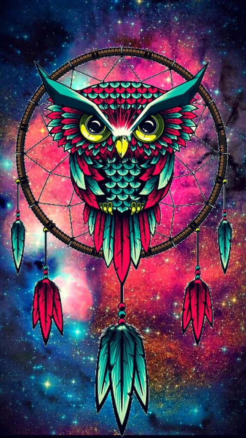 neon, owl, HD phone wallpaper