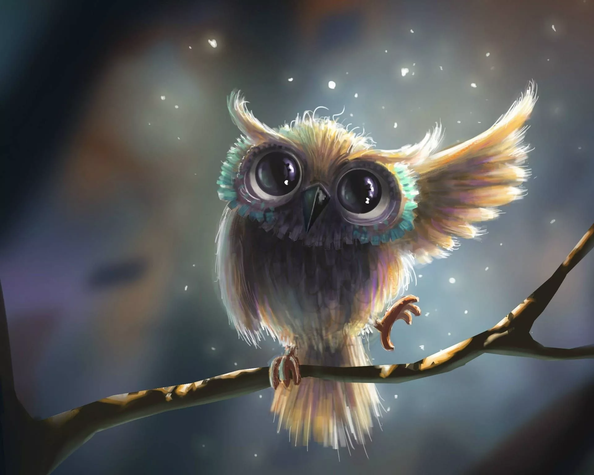 Download Cute Owl Painting Wallpaper