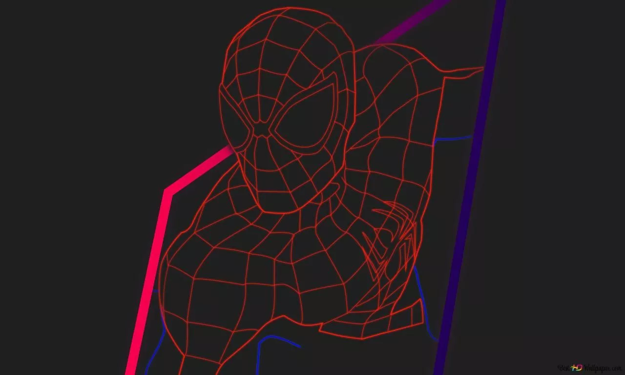 Spiderman neon HD wallpaper download