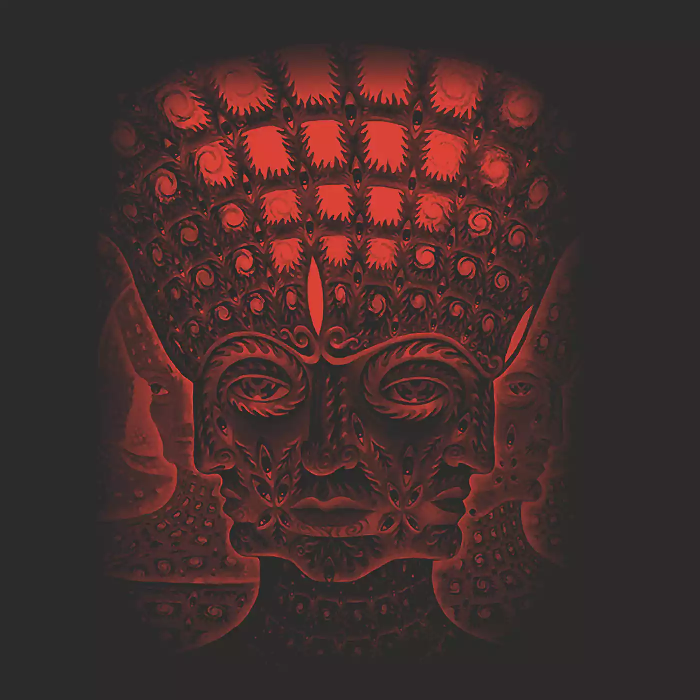 TOOL Zip Up Hoodie. Three Red Faces Hoodie