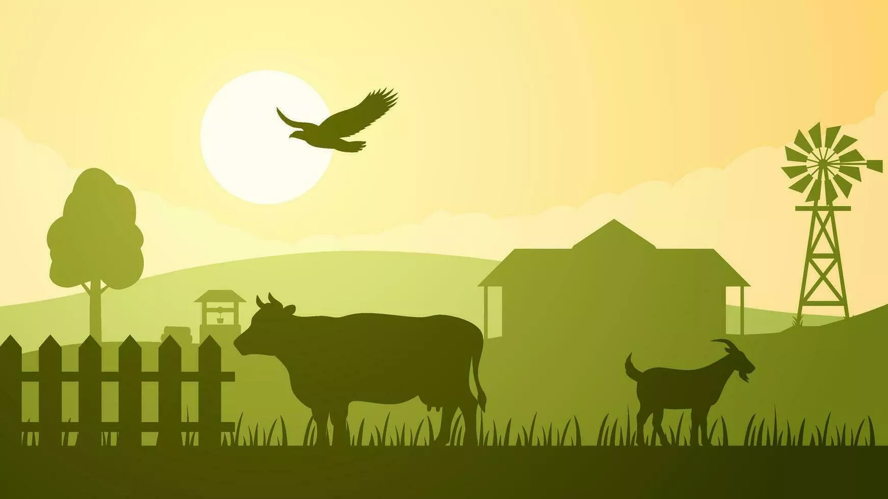 Ranch Silhouette Vector Art, Icon