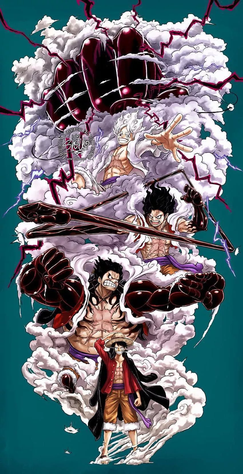 Luffy gear 5, art, organism HD phone