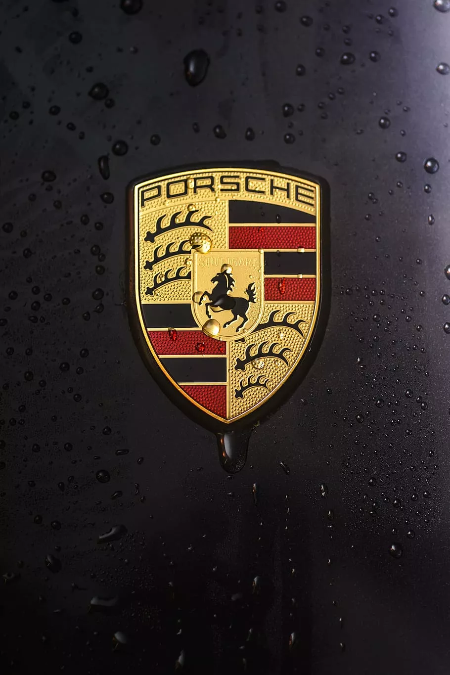 HD wallpaper: Porsche logo, 911, carrera, 4s, badge, emblem, coat, mask, water