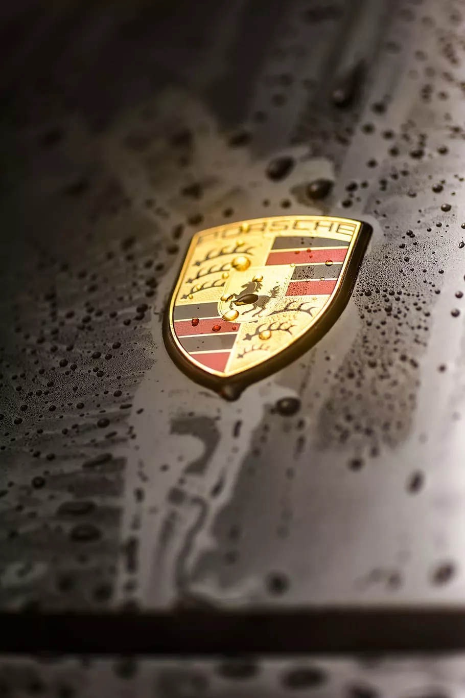 1080x2340px. free download. HD wallpaper: Porsche emblem on car with water drops, 911, carrera, 4s, logo
