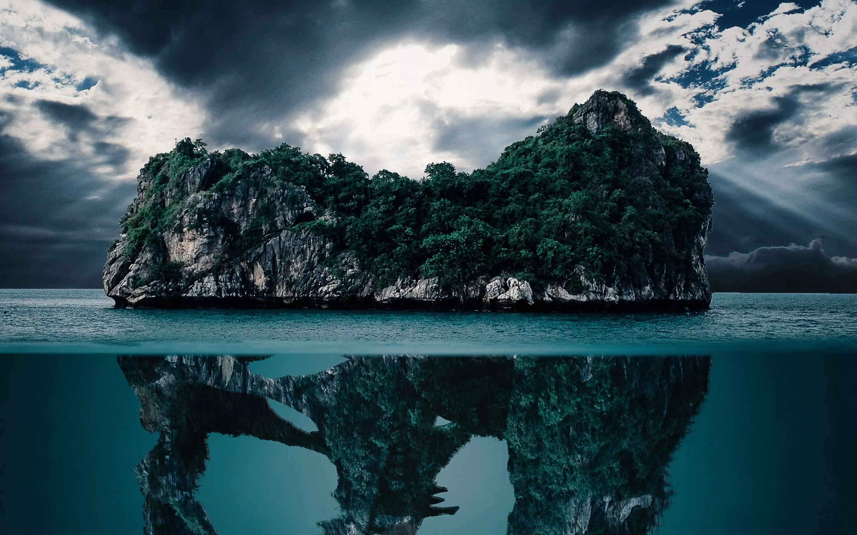 Dinosaur Skull Wallpaper 4K, Island