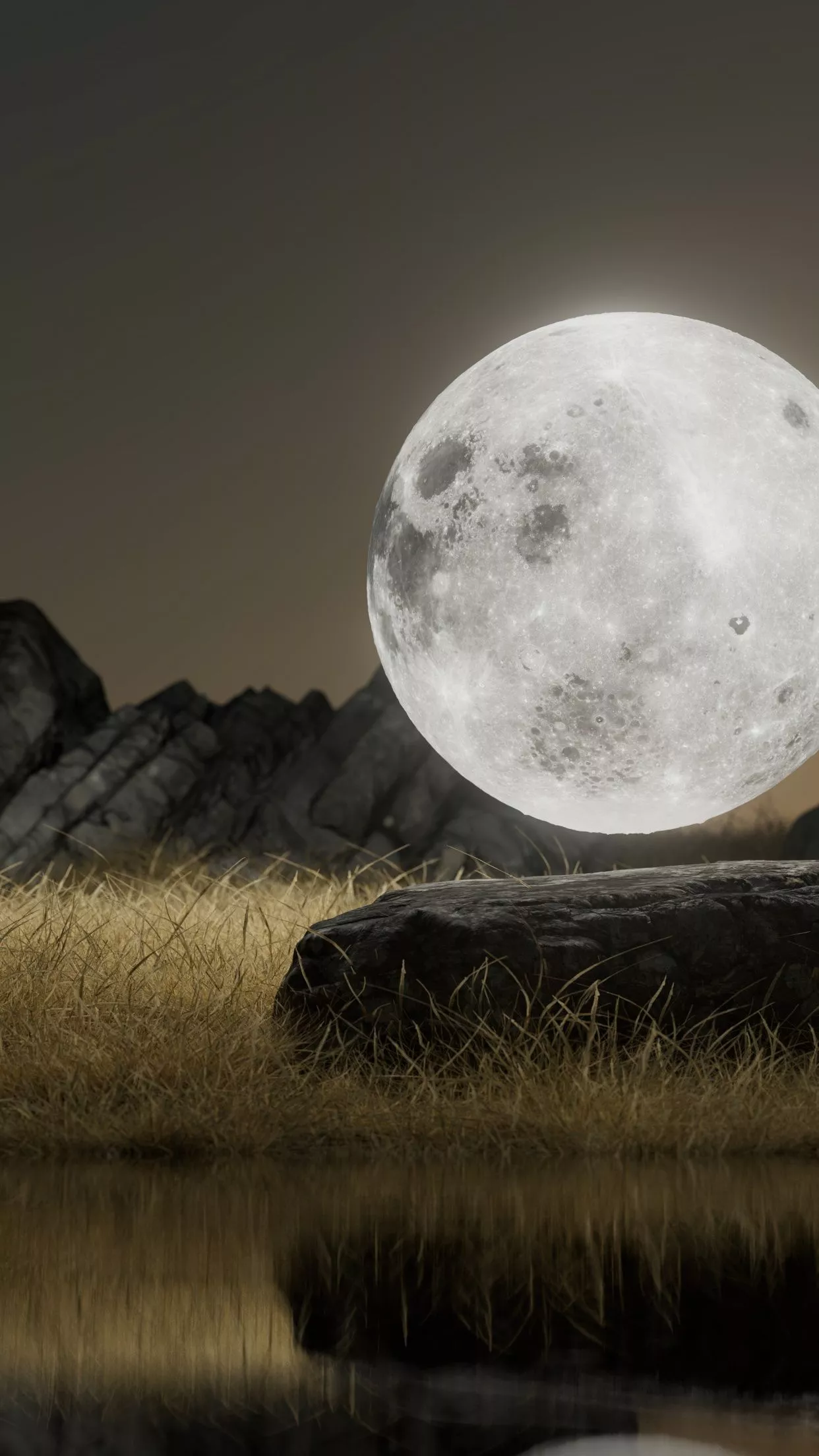 Full moon Wallpaper 4K, Surreal