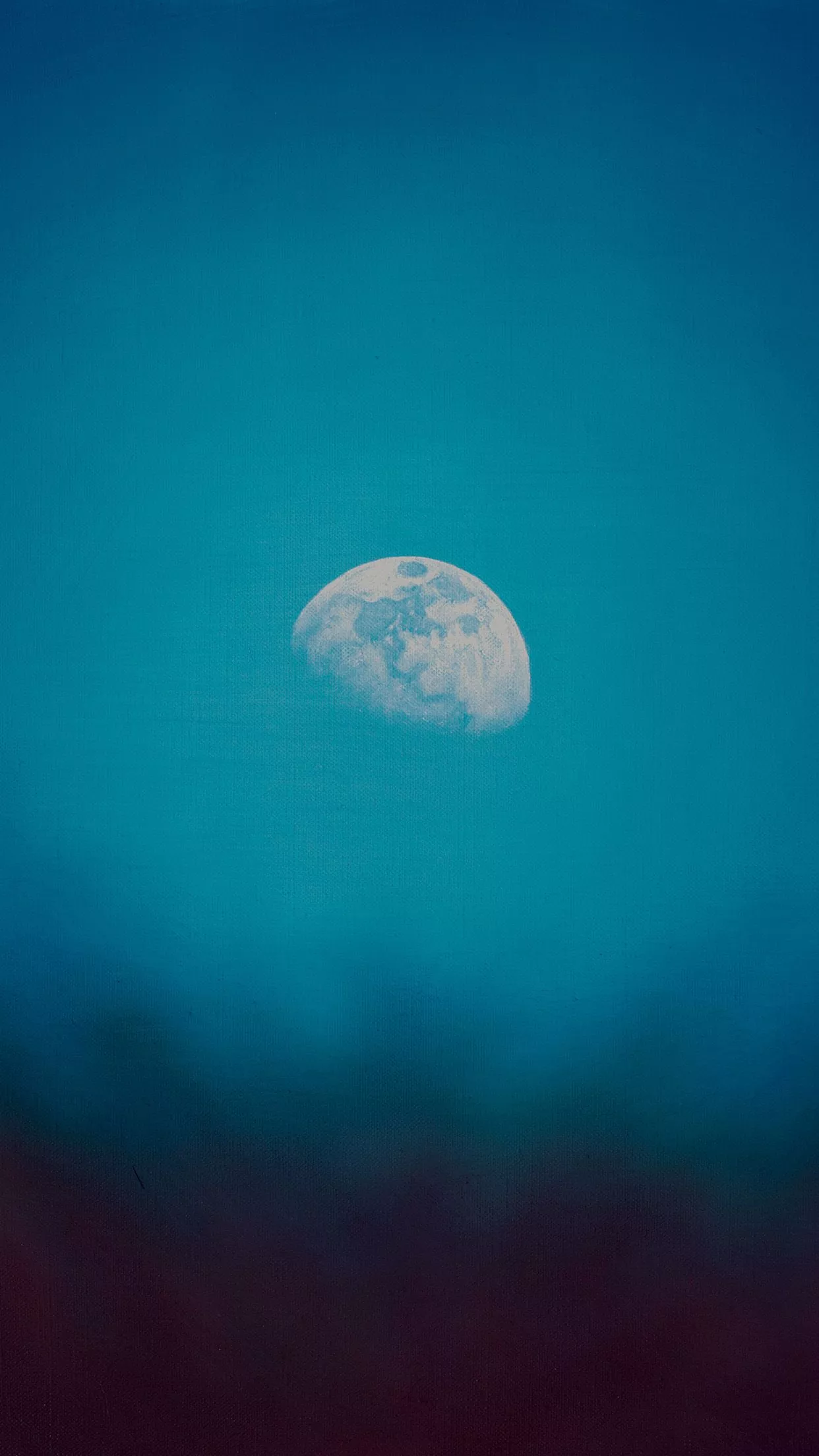 Moon Rise Day Nature Blue Dark