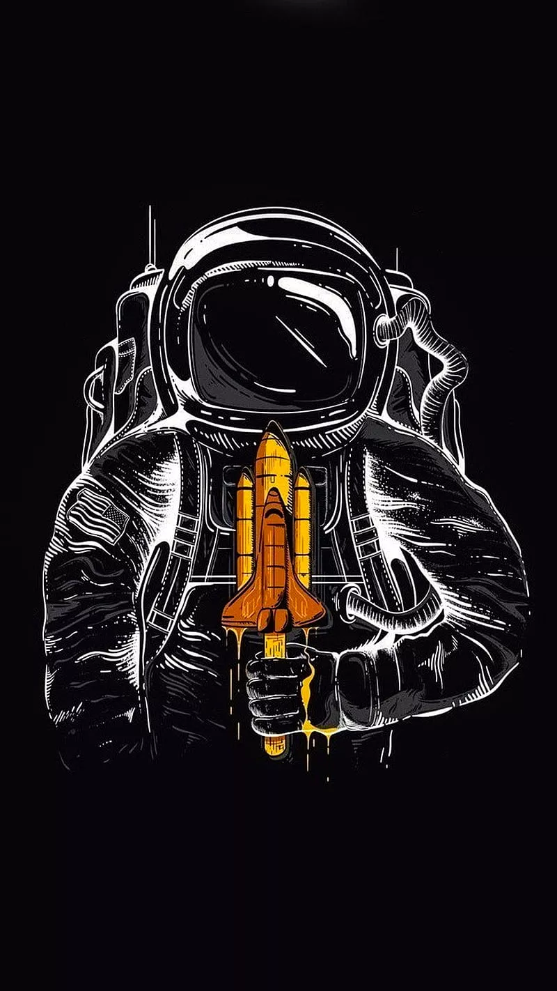 Astronaut, astro, rocket, HD phone