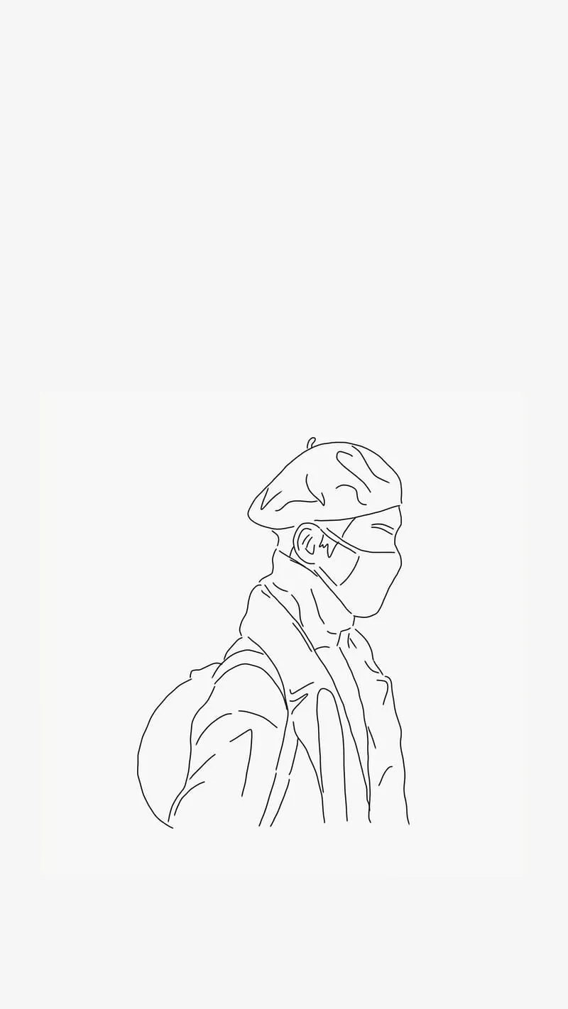 Minimal V drawing, aesthetic, bonito