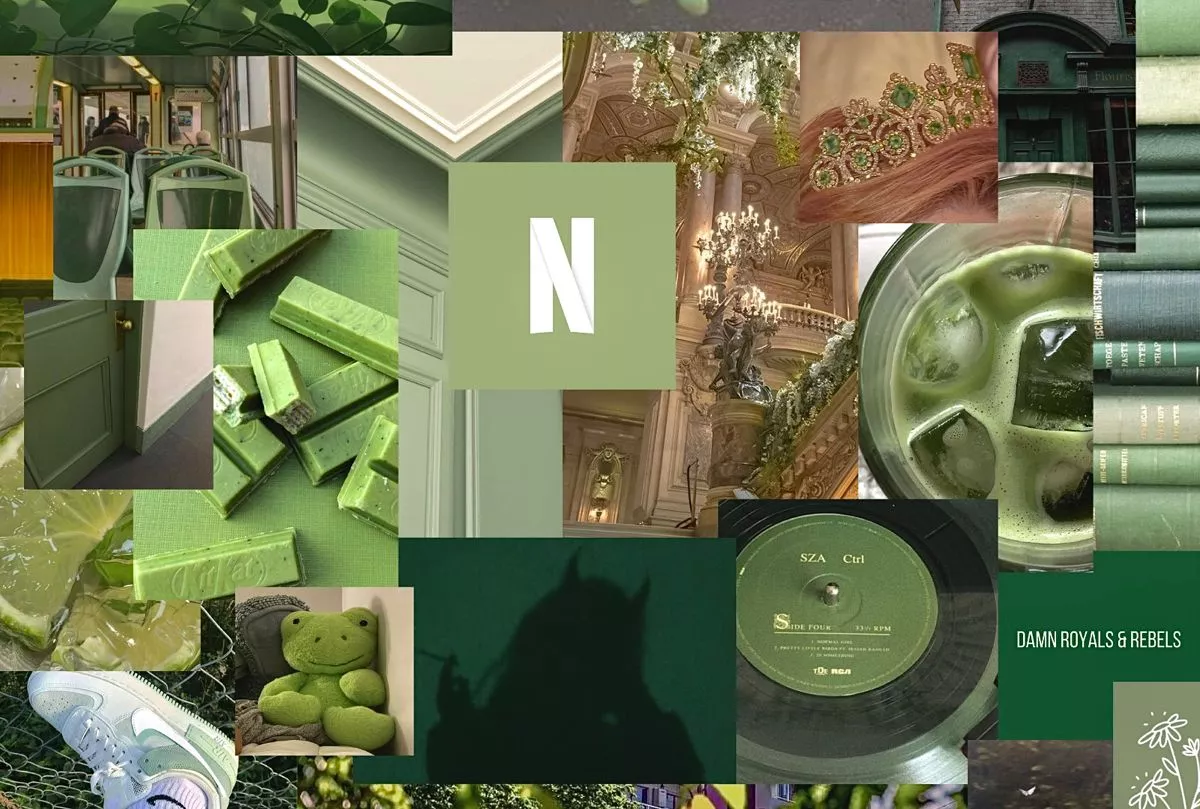 Green Aesthetic Collage Wallpaper
