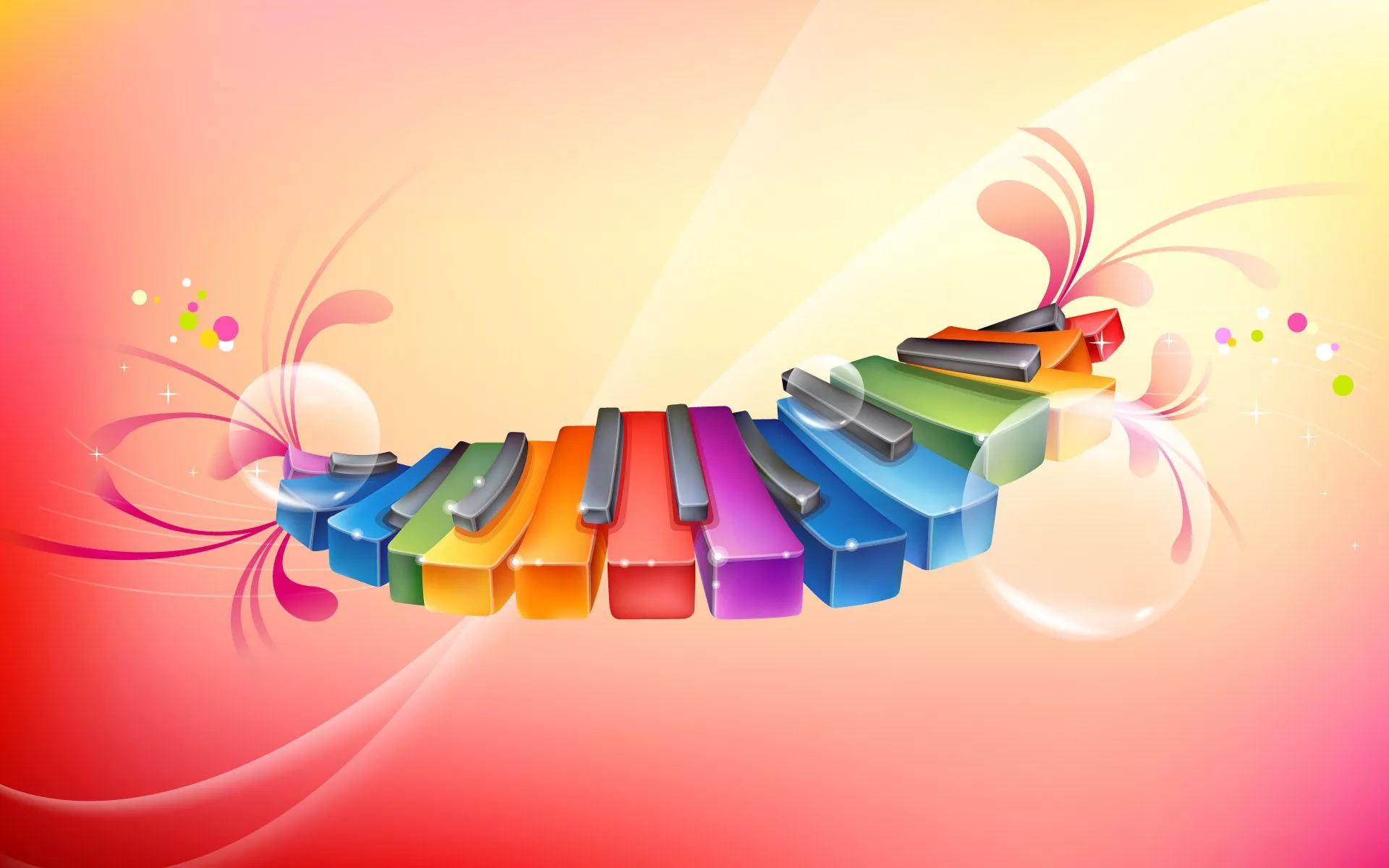 Rhythmic Colorful Piano Wallpaper. HD