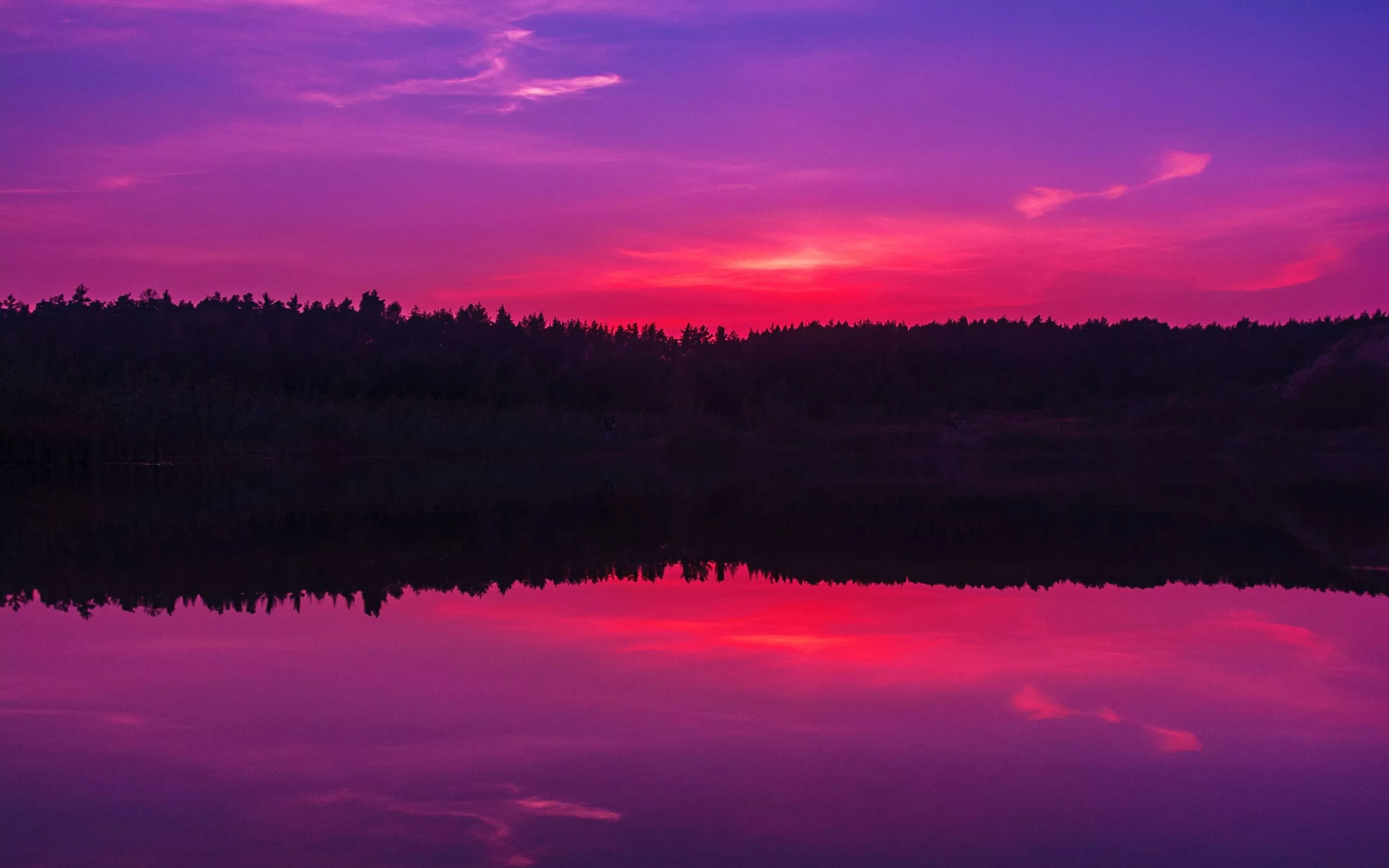 Purple sky Wallpaper 4K, Sunset, Body
