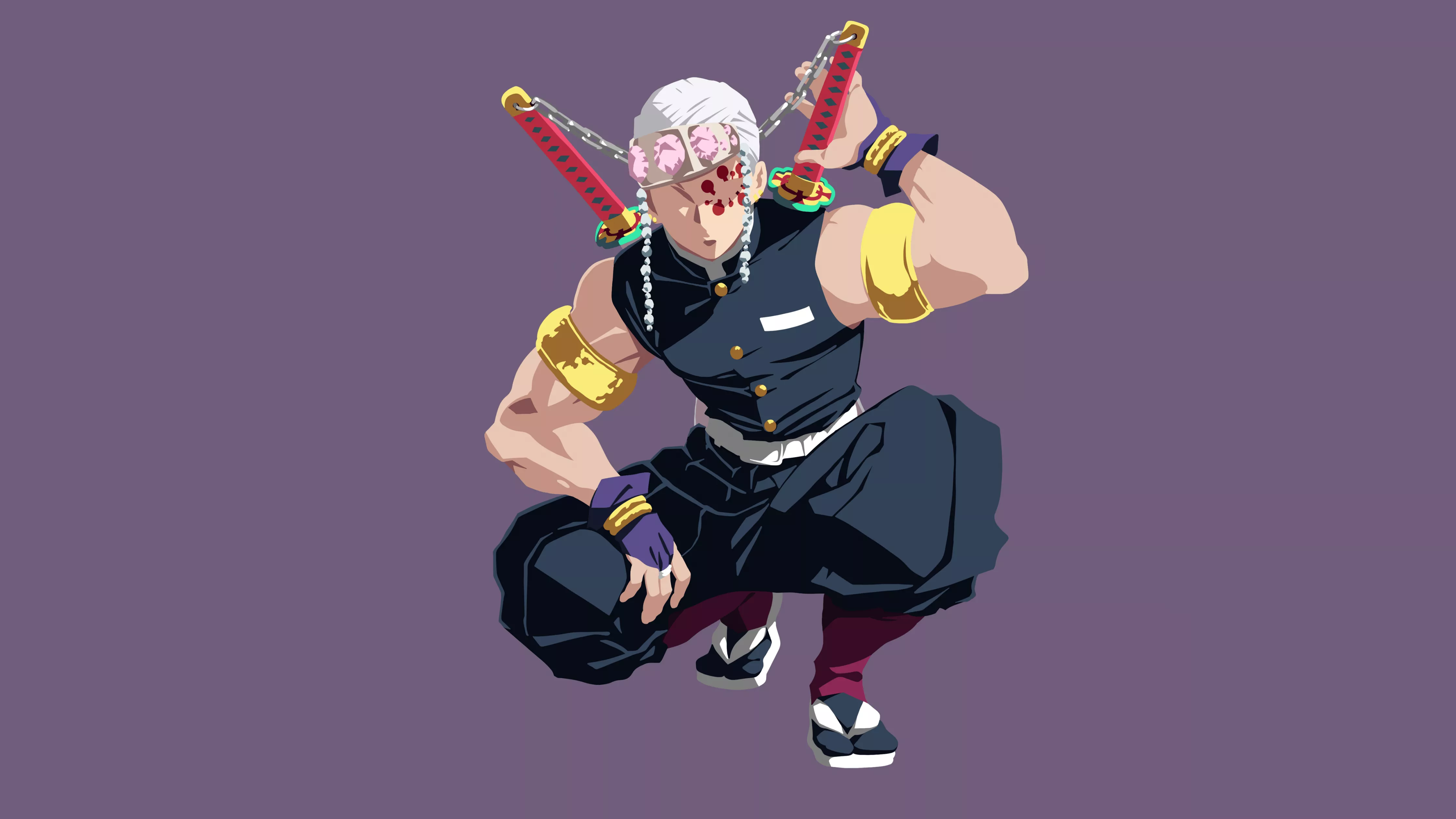 Tengen Uzui Wallpaper 4K, Minimal art, 5K