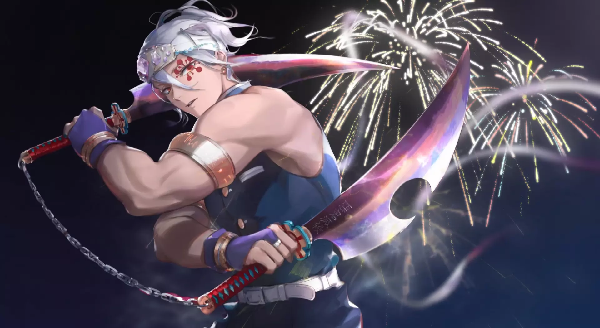 Live wallpaper Tengen Uzui Kimetsu no