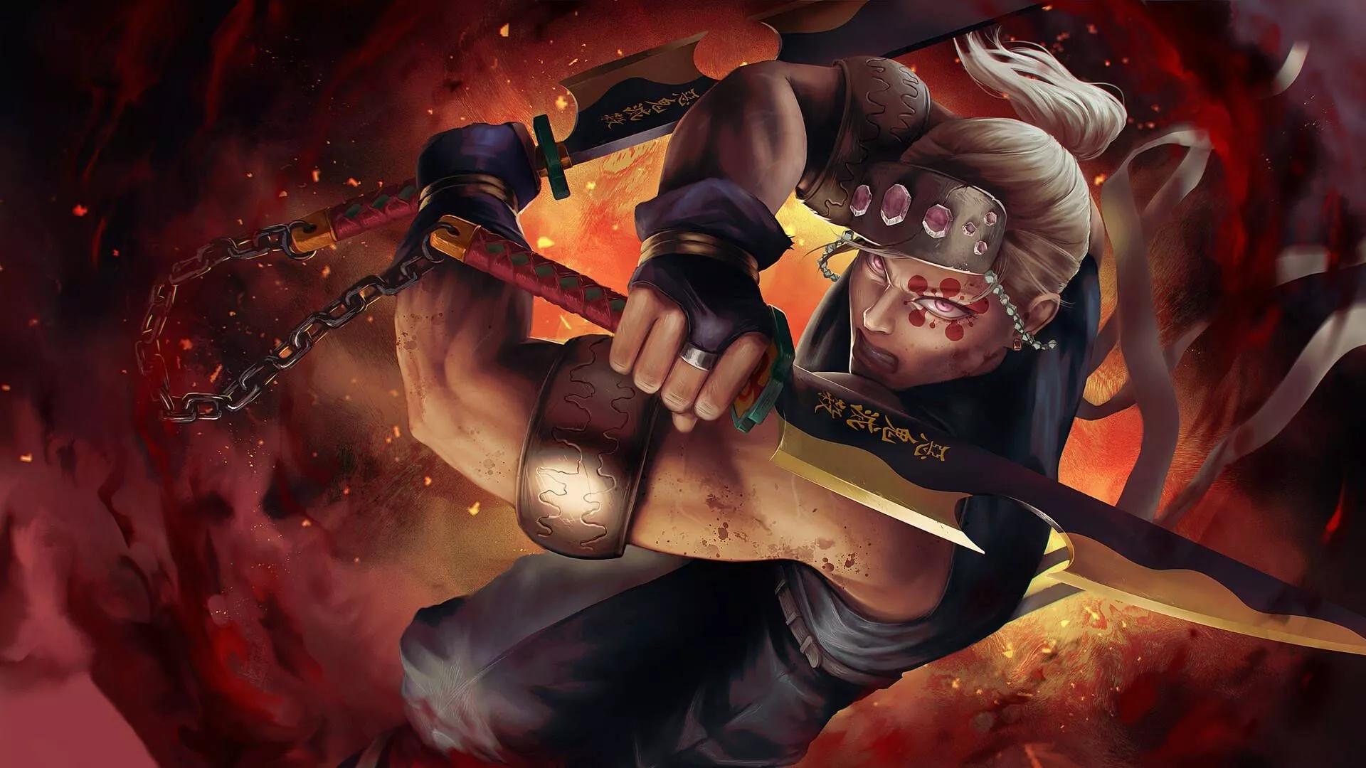 3D Tengen Uzui Battle Stance Wallpaper