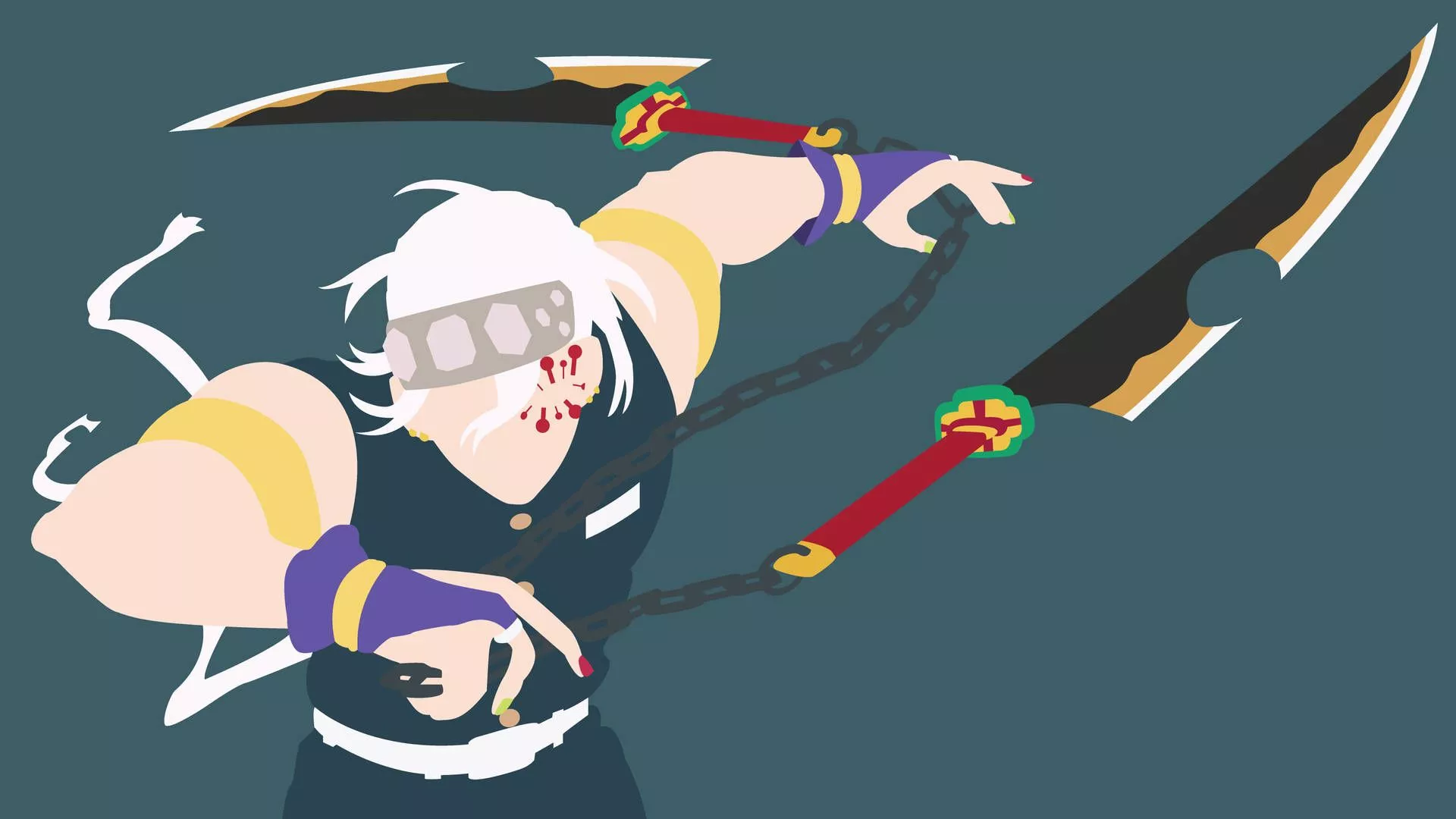 Minimalistic Tengen Uzui Battle Stance