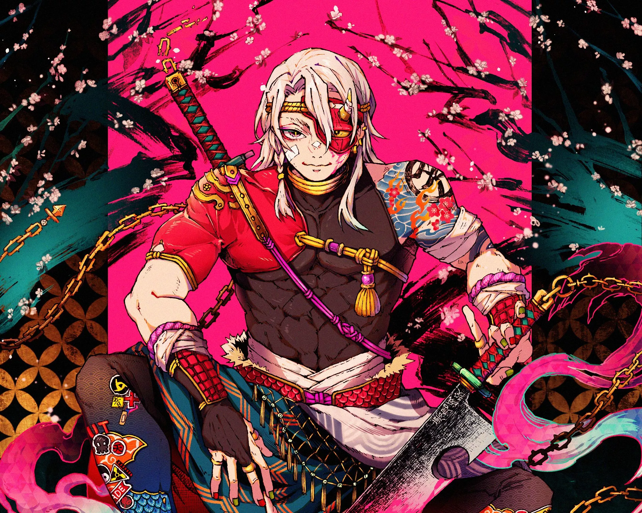 Tengen Uzui Cool Demon Slayer Wallpaper