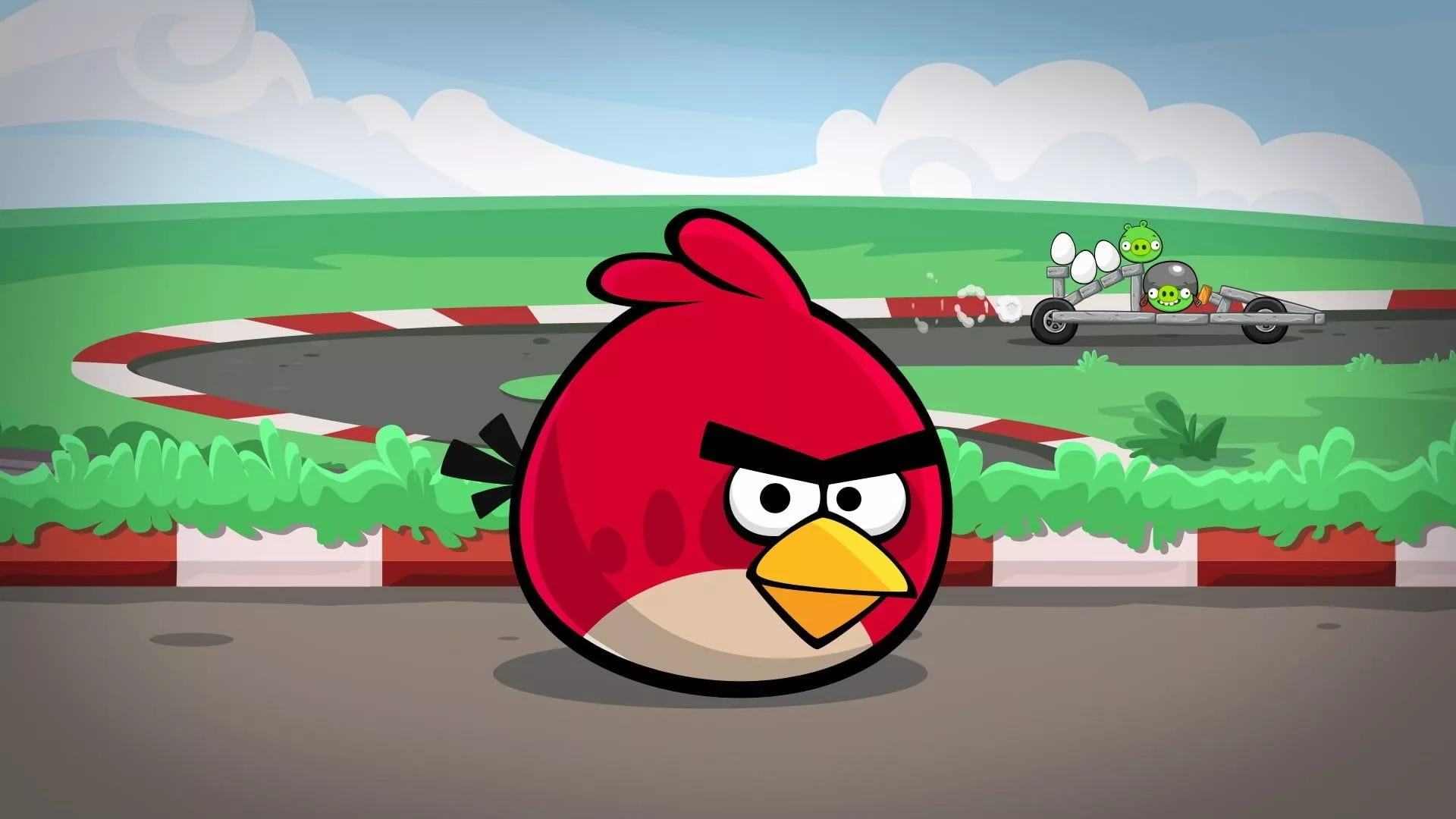 Red Angry Bird illustration, Angry