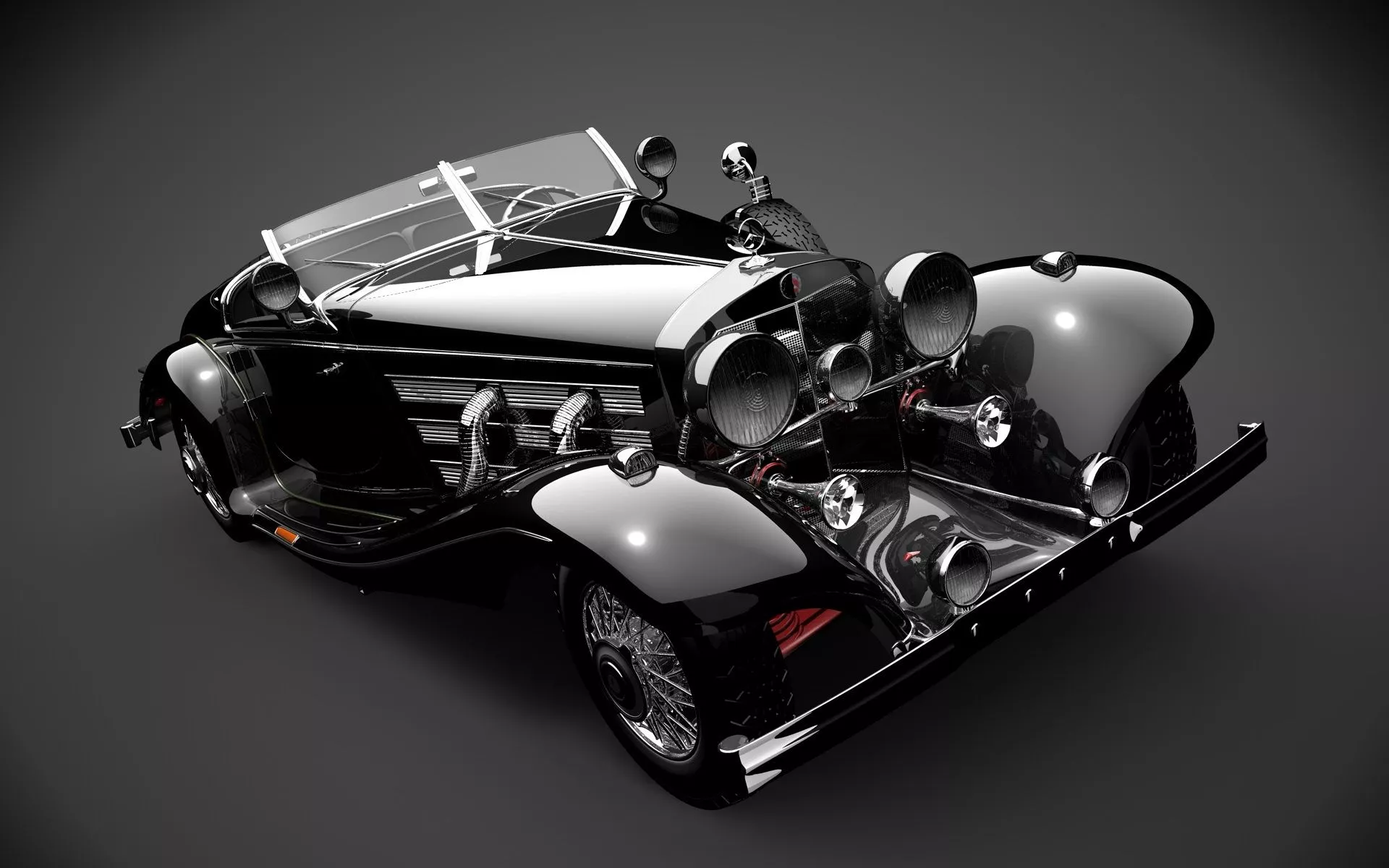 Desktop wallpaper: Vintage Car, Vehicles, Black Car, Car, Mercedes, Roadster, Vehicle, Mercedes Benz 500K 4K free download for PC. 1458076