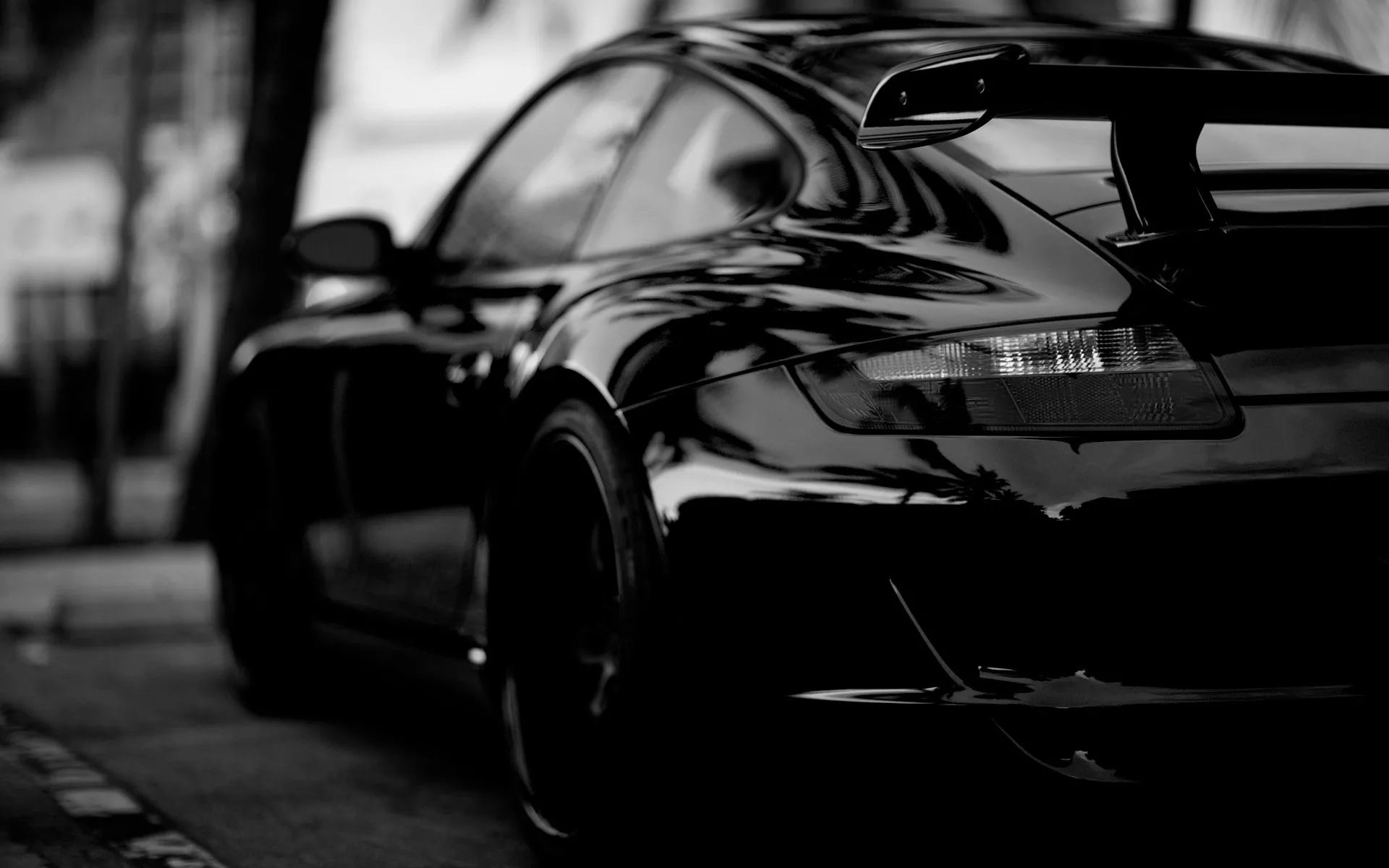 Daily Wallpaper: Black Porsche. I Like